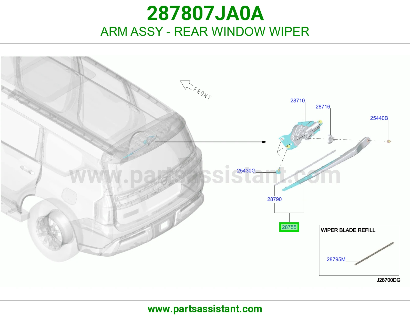ذراع مساحات خلفي 287807JA0A