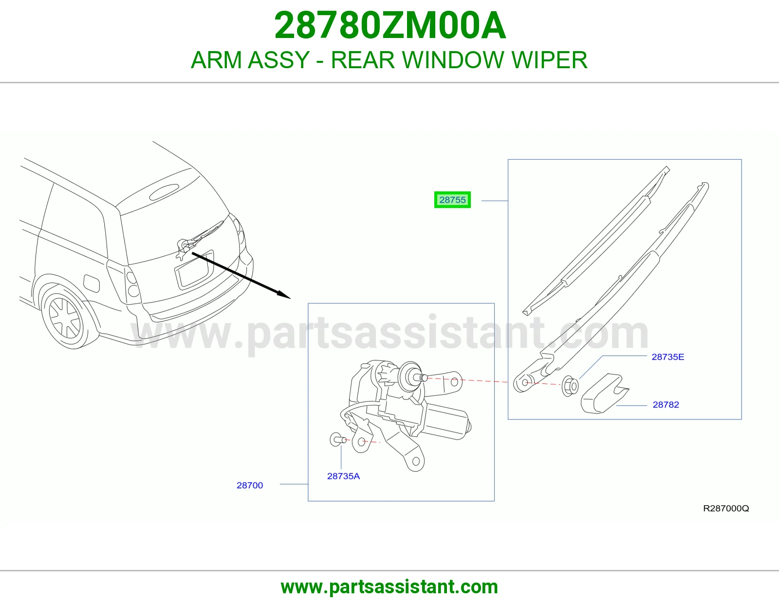 ذراع مساحات خلفي 28780ZM00A