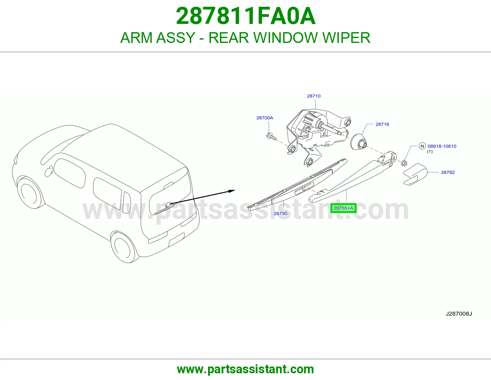 ذراع مساحات خلفي 287811FA0A