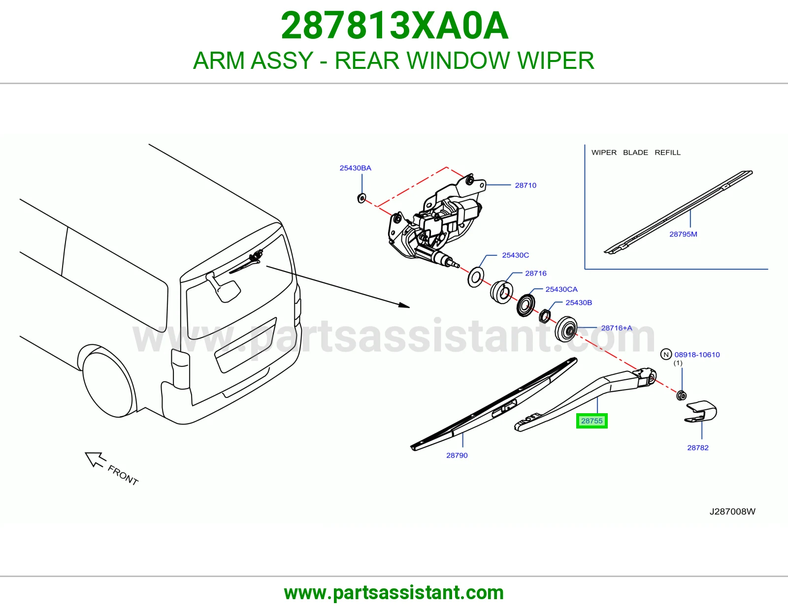ذراع مساحات خلفي 287813XA0A