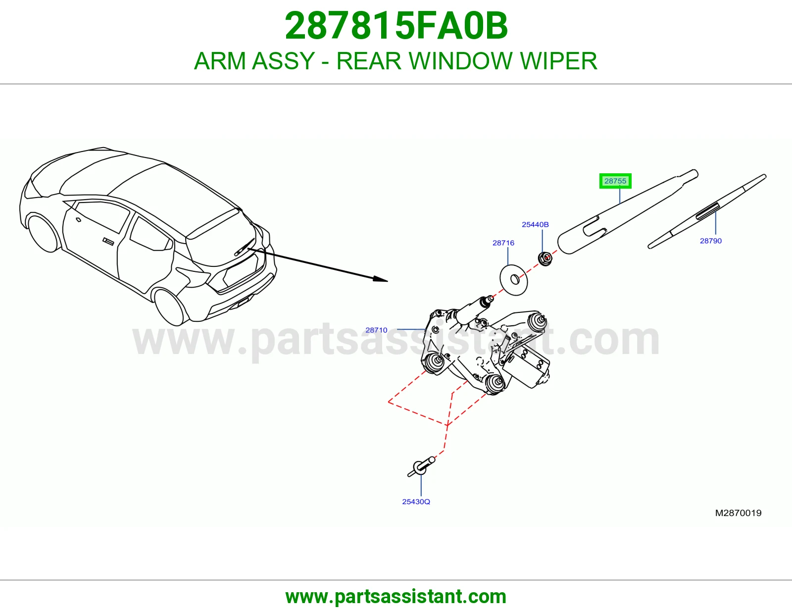 ذراع مساحات خلفي 287815FA0B