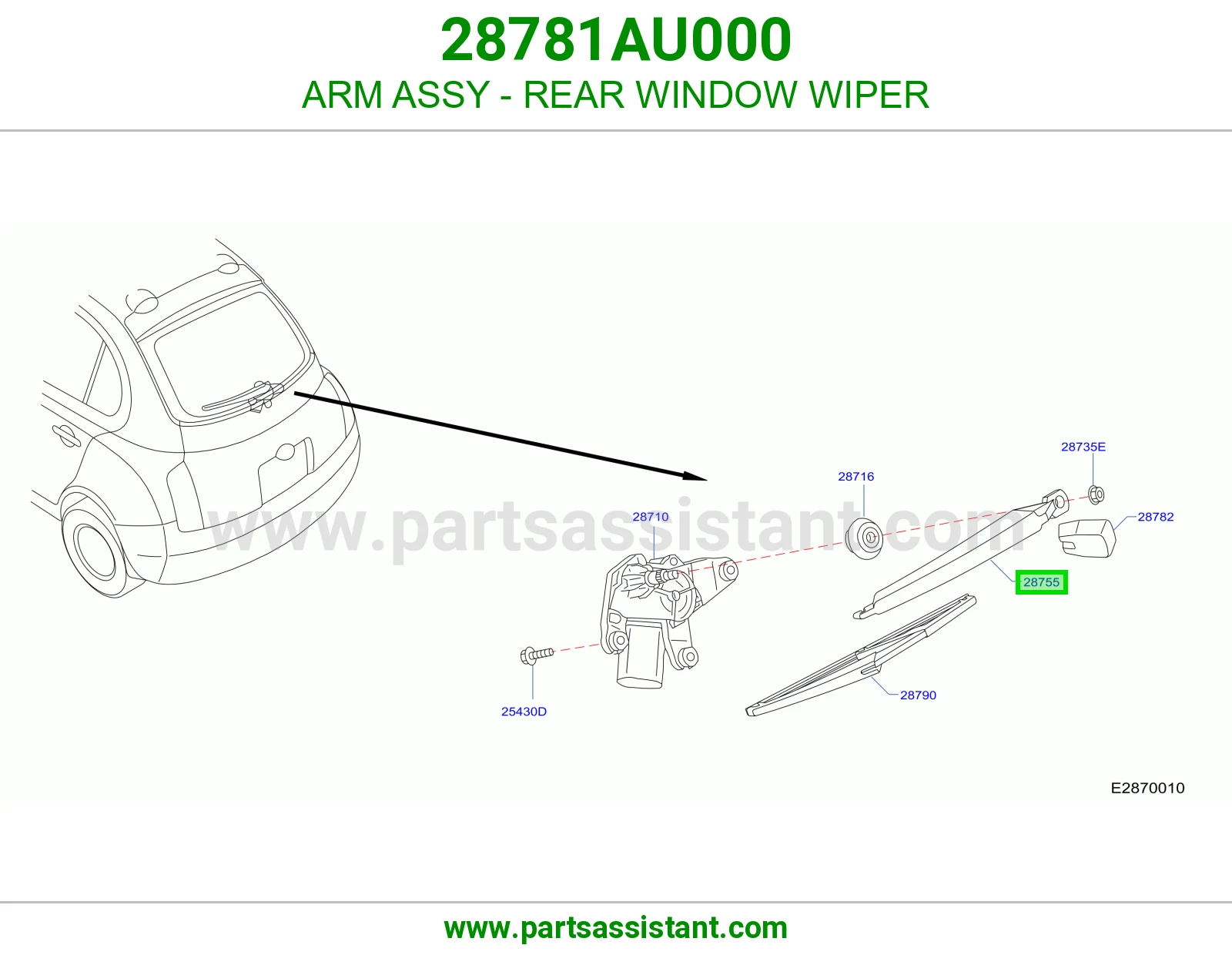 ذراع مساحات خلفي 28781AU000