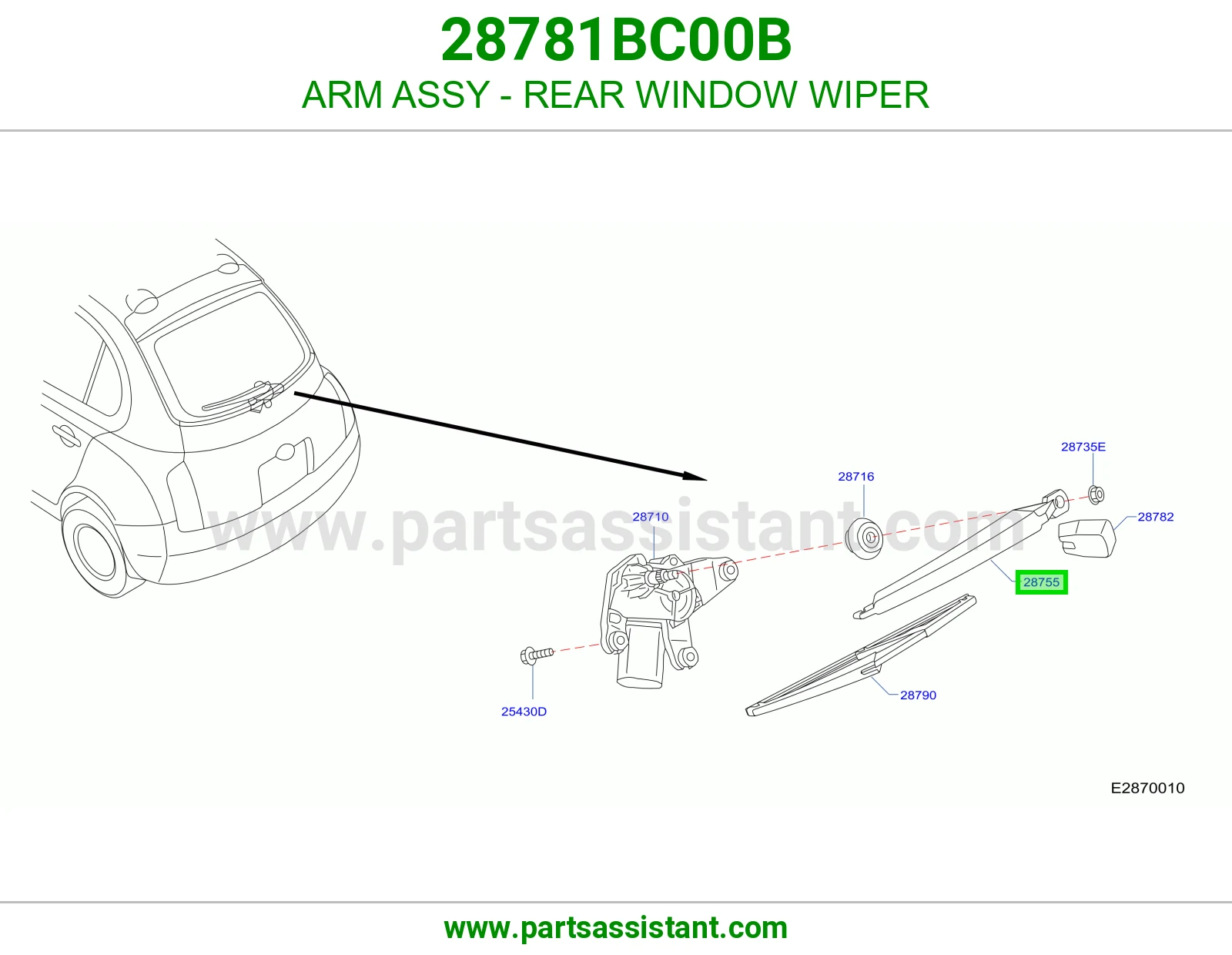 ذراع مساحات خلفي 28781BC00B