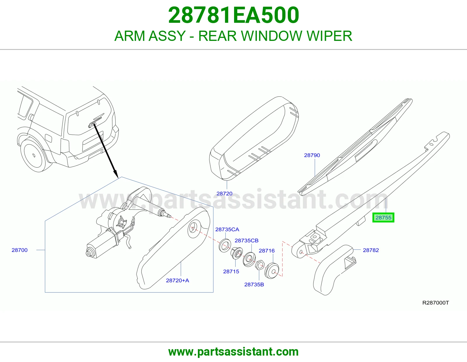 ذراع مساحات خلفي 28781EA500