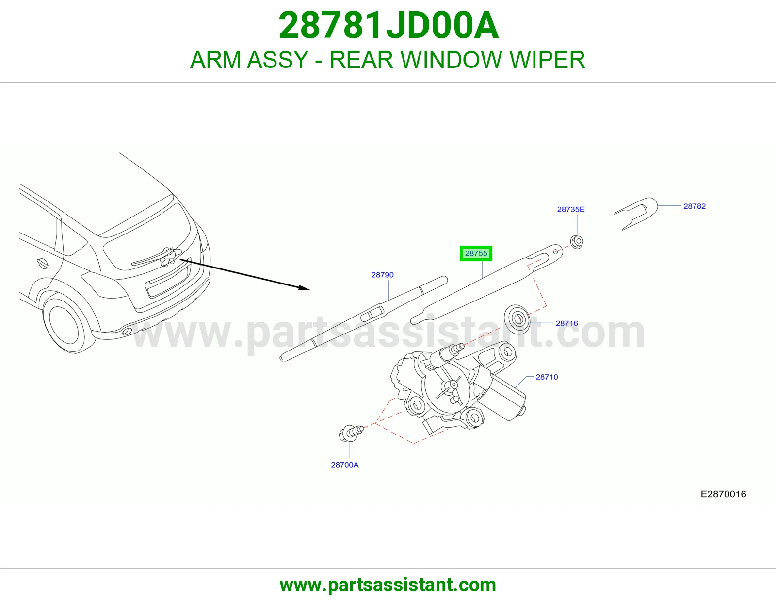 ذراع مساحات خلفي 28781JD00A