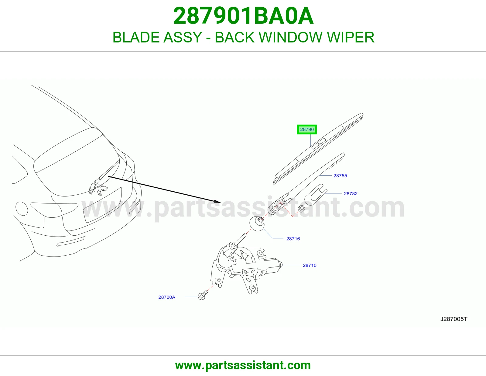 BLADE ASSY - BACK WINDOW WIPER 287901BA0A