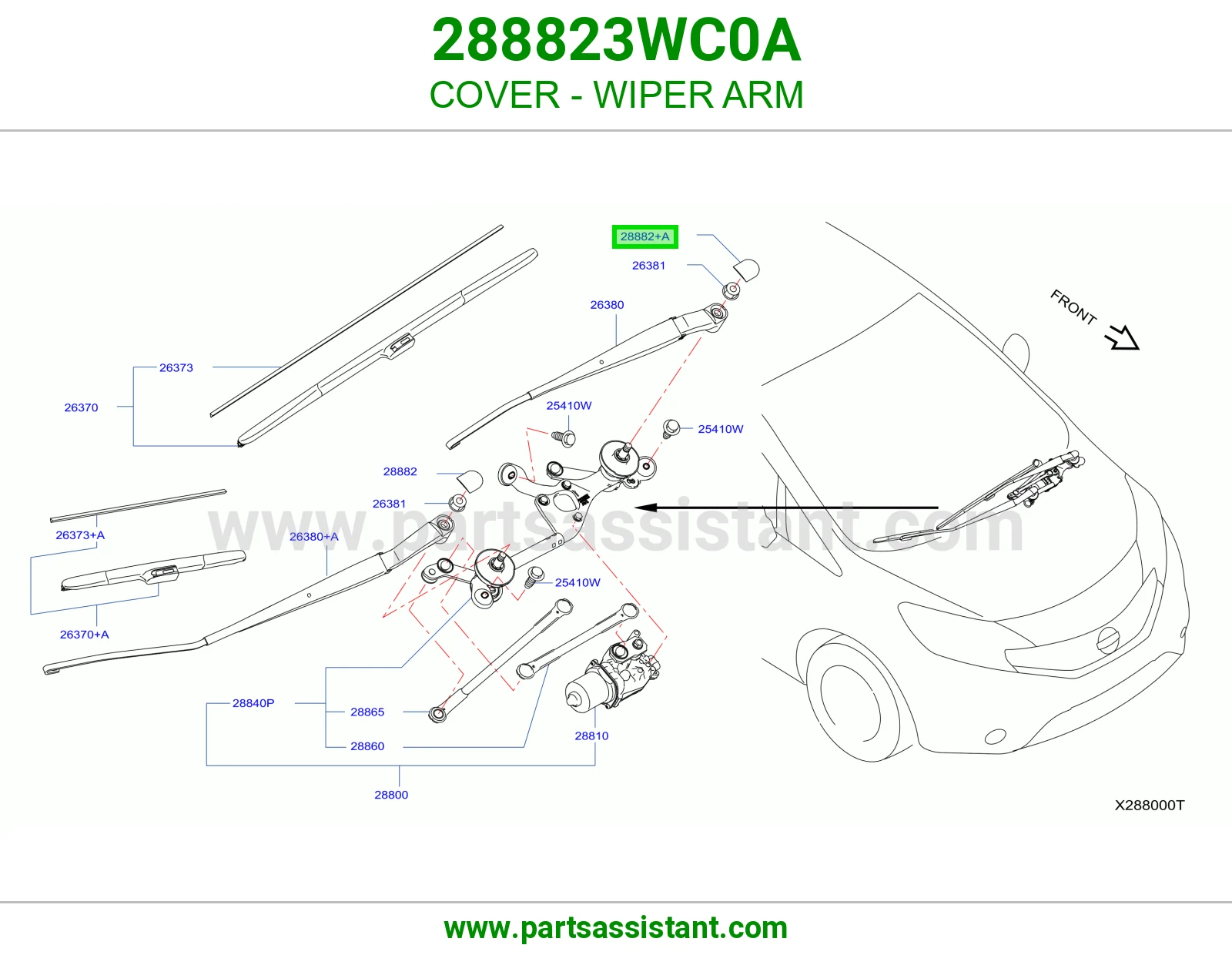 غطاء ذراع مساحة 288823WC0A