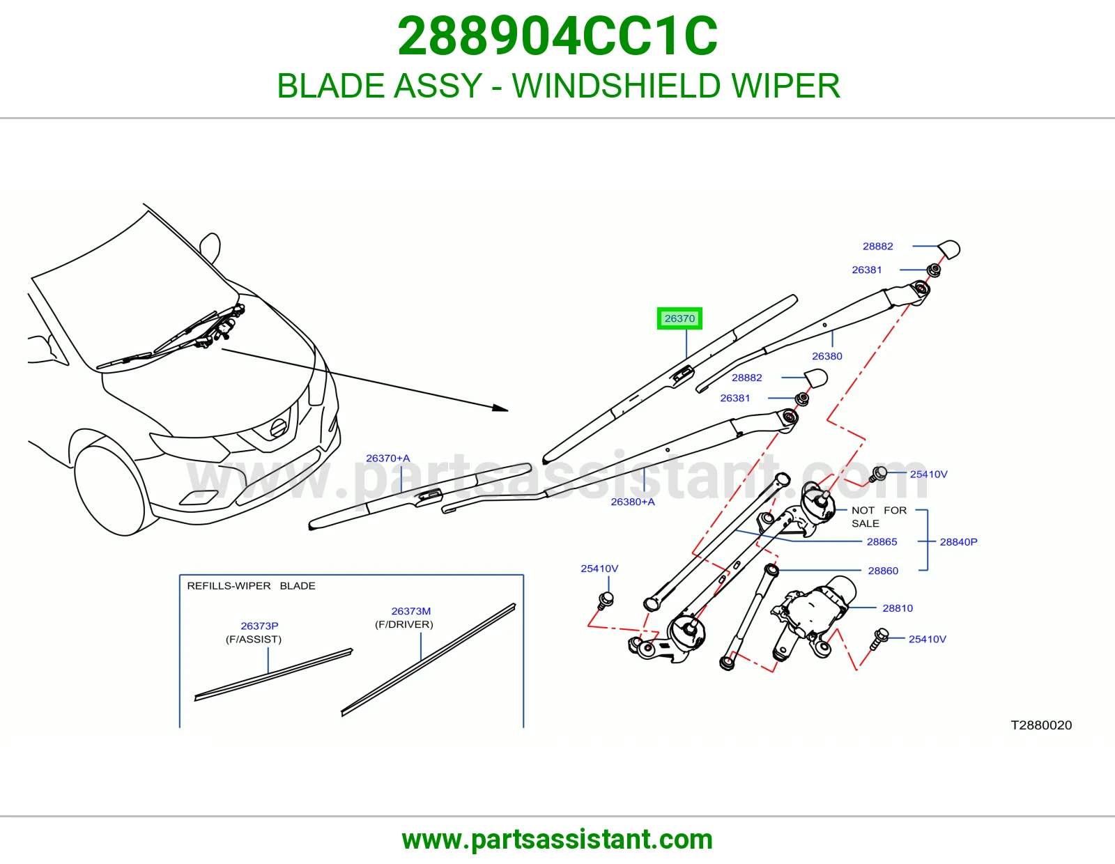 BLADE ASSY - WINDSHIELD WIPER 288904CC1C