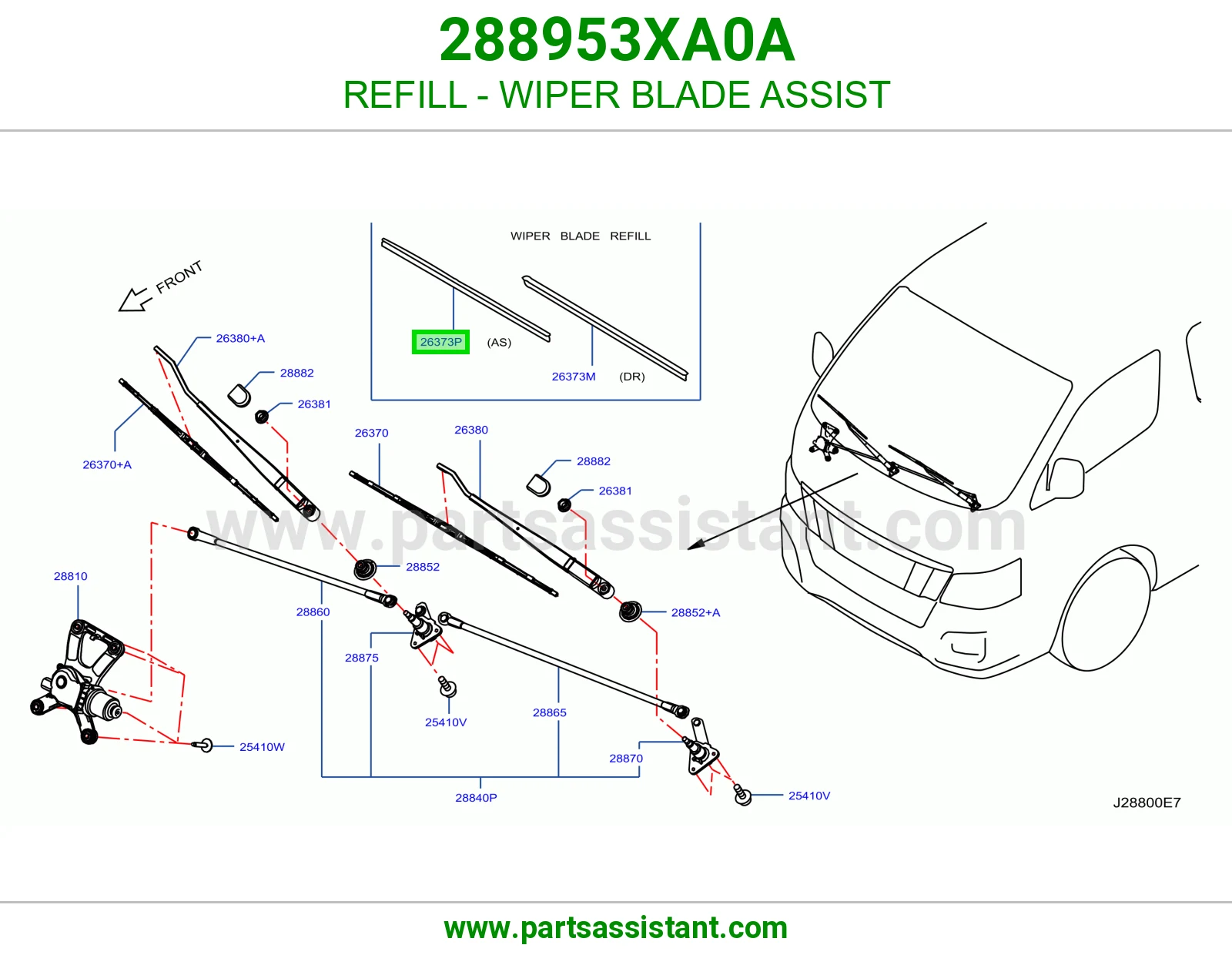 REFILL - WIPER BLADE ASSIST 288953XA0A