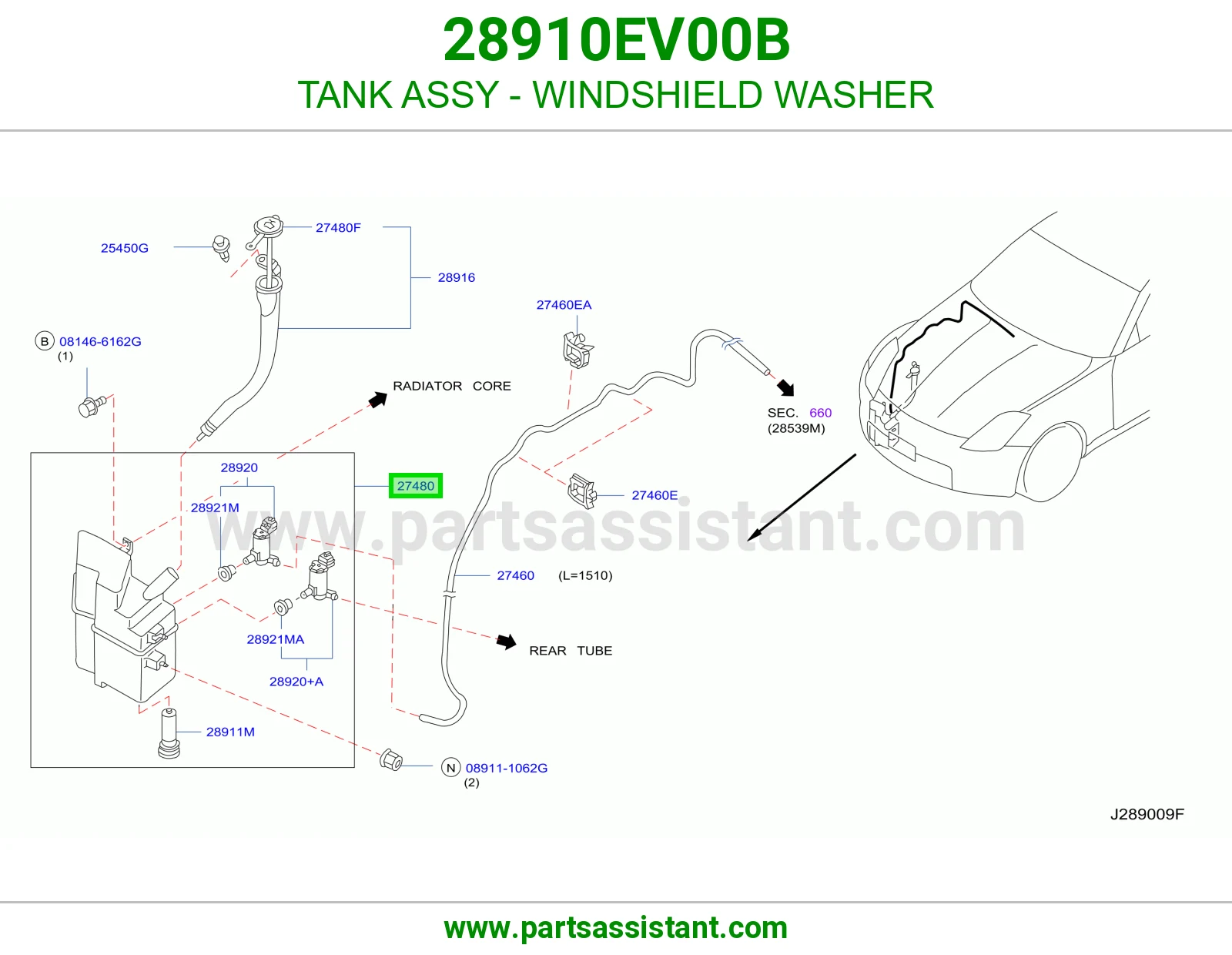 قربه مساحات 28910EV00B