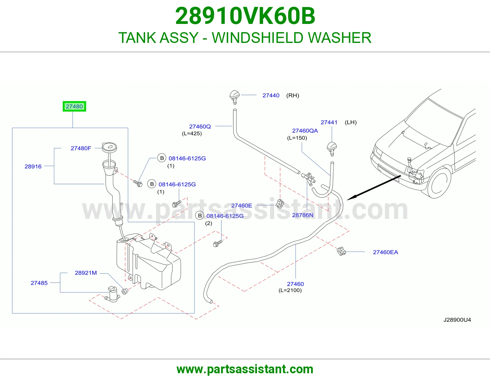 قربه مساحات 28910VK60B
