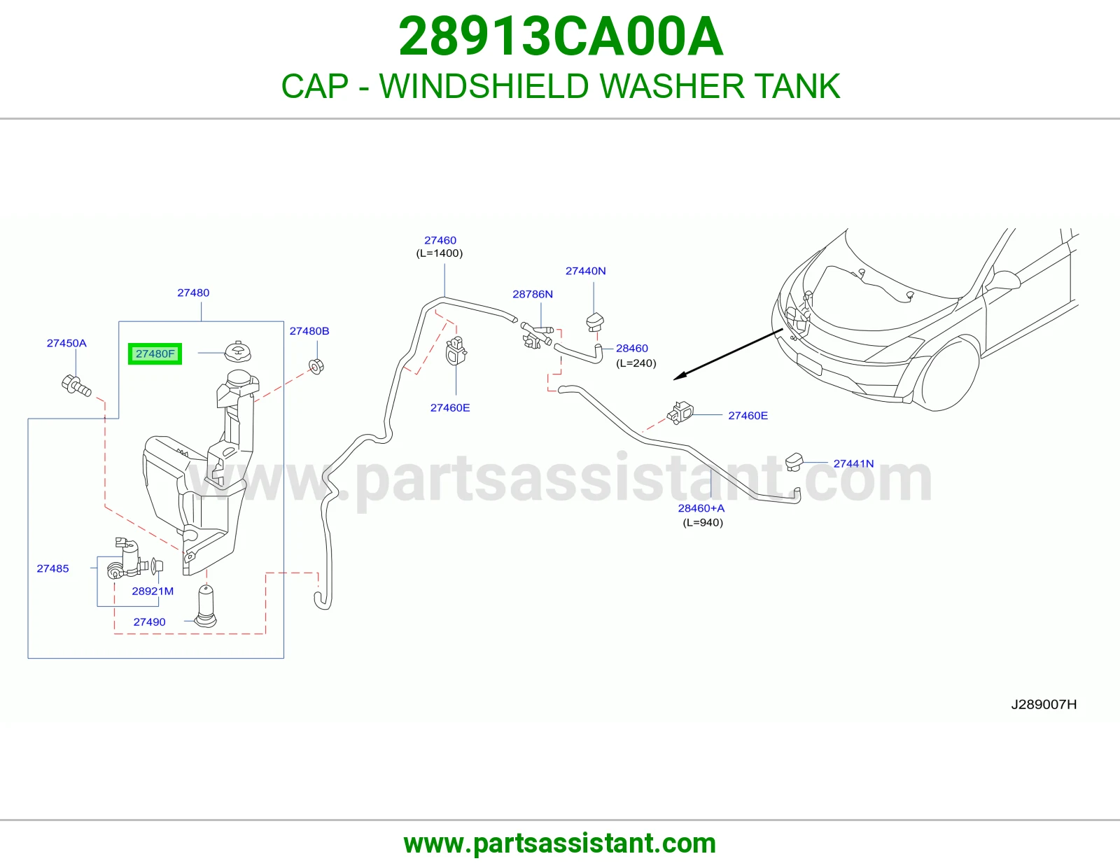 غطا قربه مساحات 28913CA00A