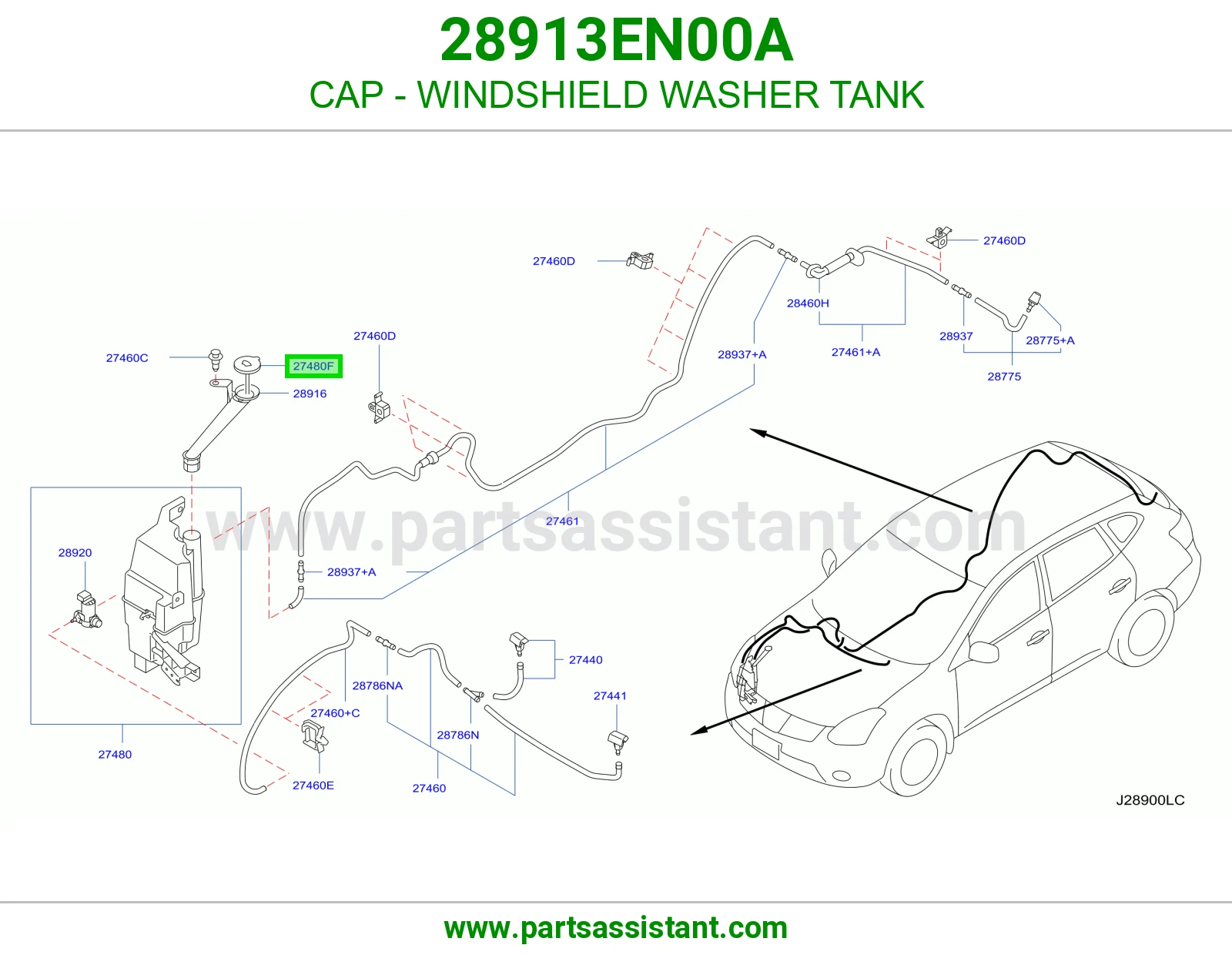 CAP - WINDSHIELD WASHER TANK 28913EN00A