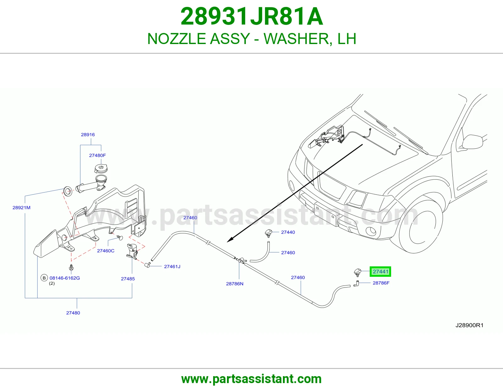 بخاخ ماء مساحات يمين 28931JR81A