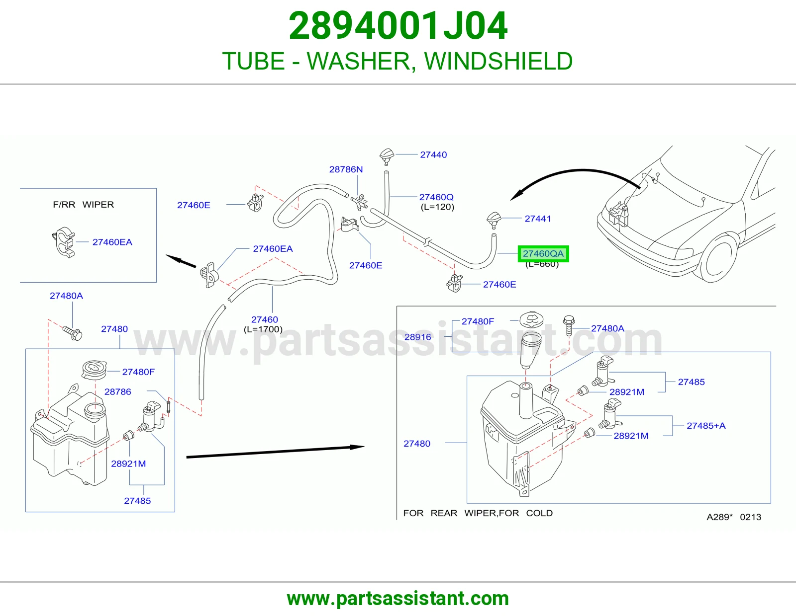 TUBE - WASHER, WINDSHIELD 2894001J04