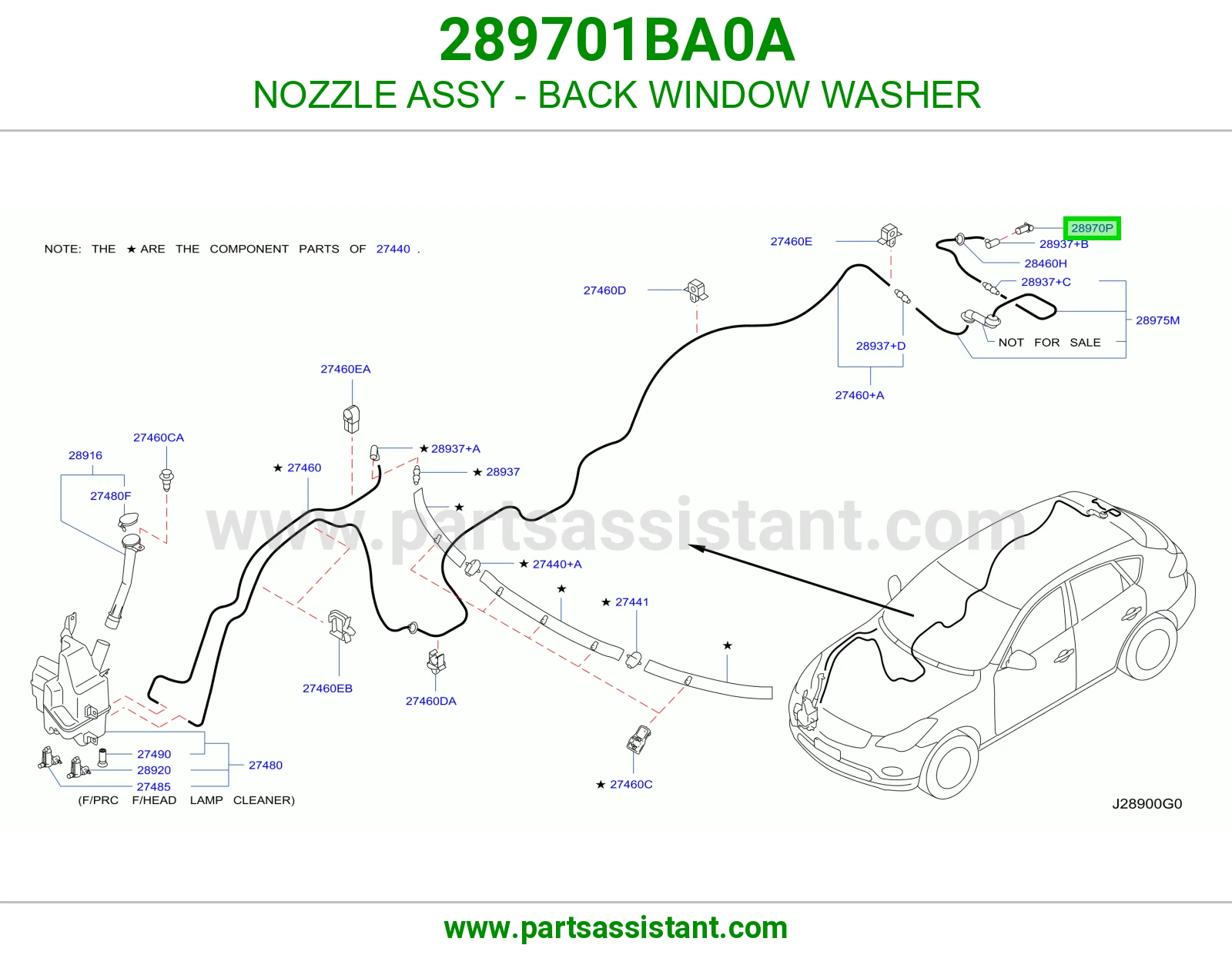 بخاخ مساحات خلفي 289701BA0A
