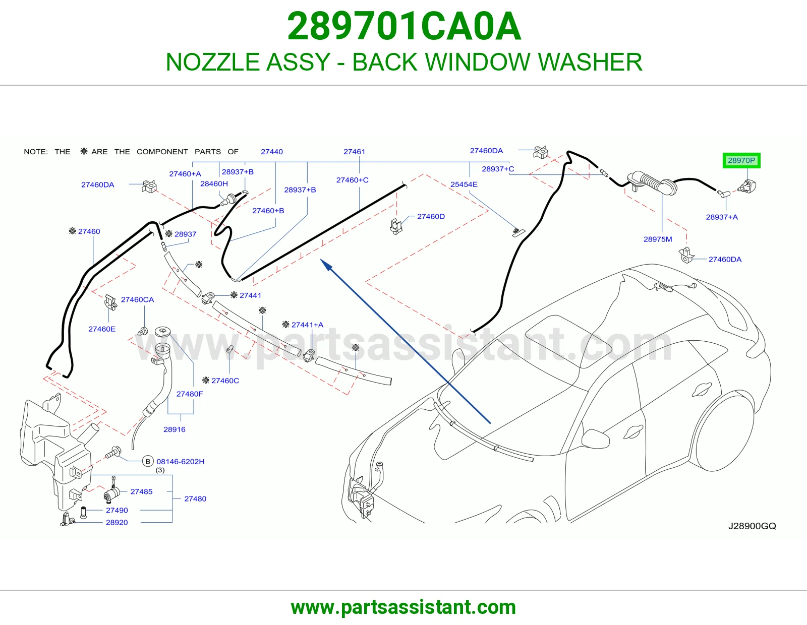 بخاخ مساحات خلفي 289701CA0A