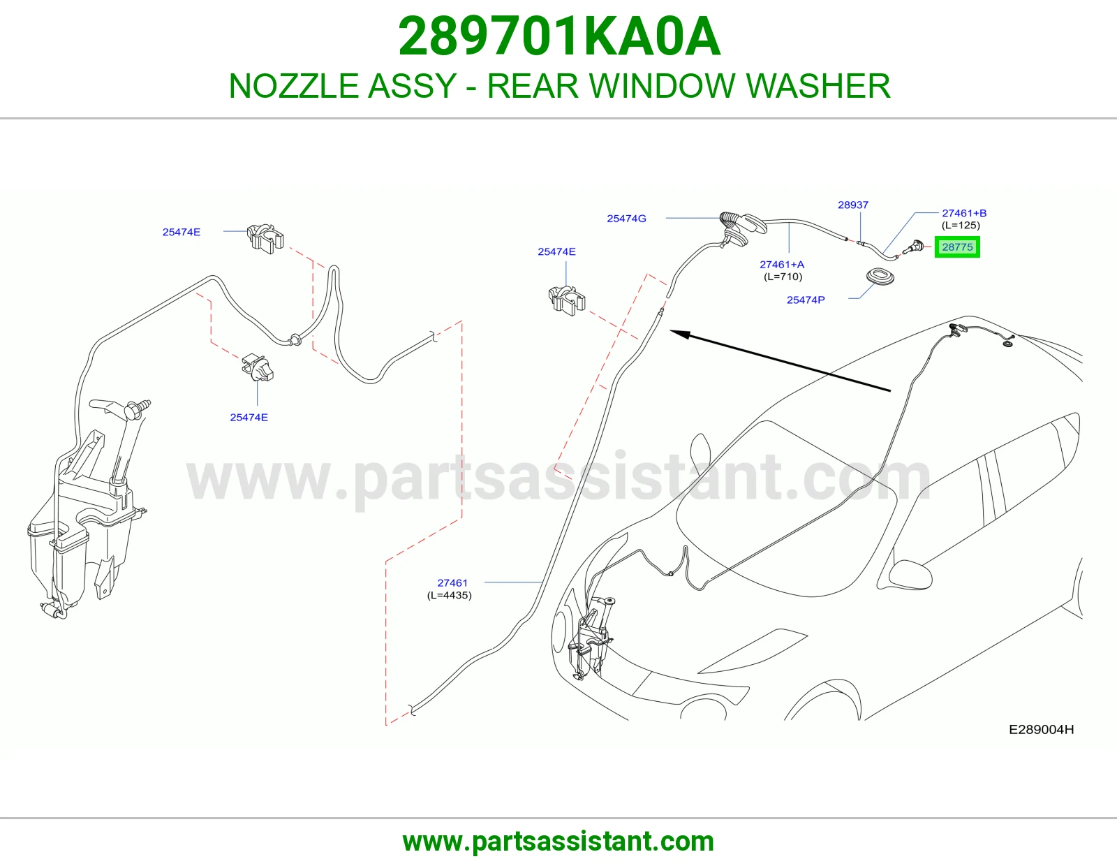بخاخ مساحات خلفي 289701KA0A