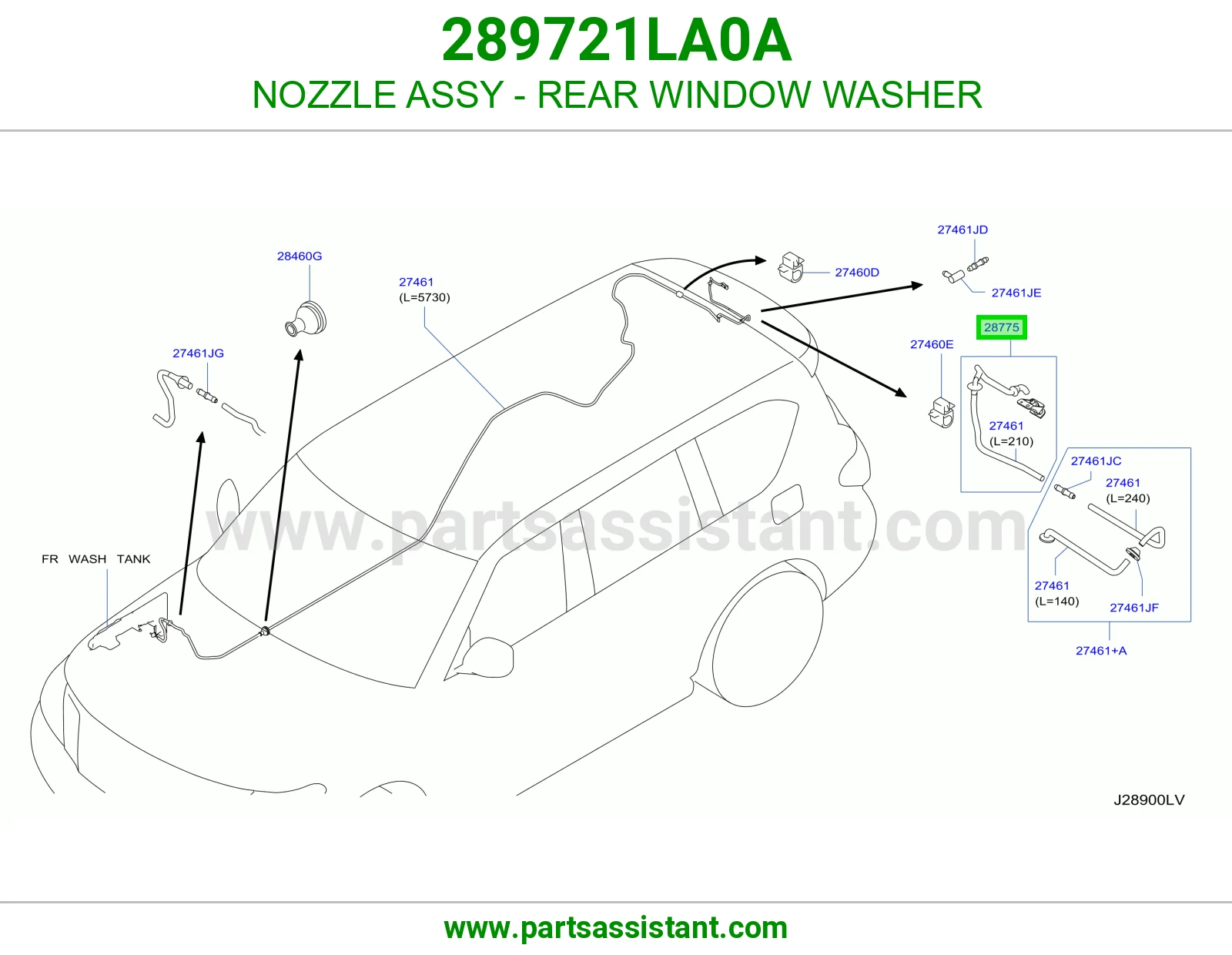 بخاخ مساحات خلفي 289721LA0A
