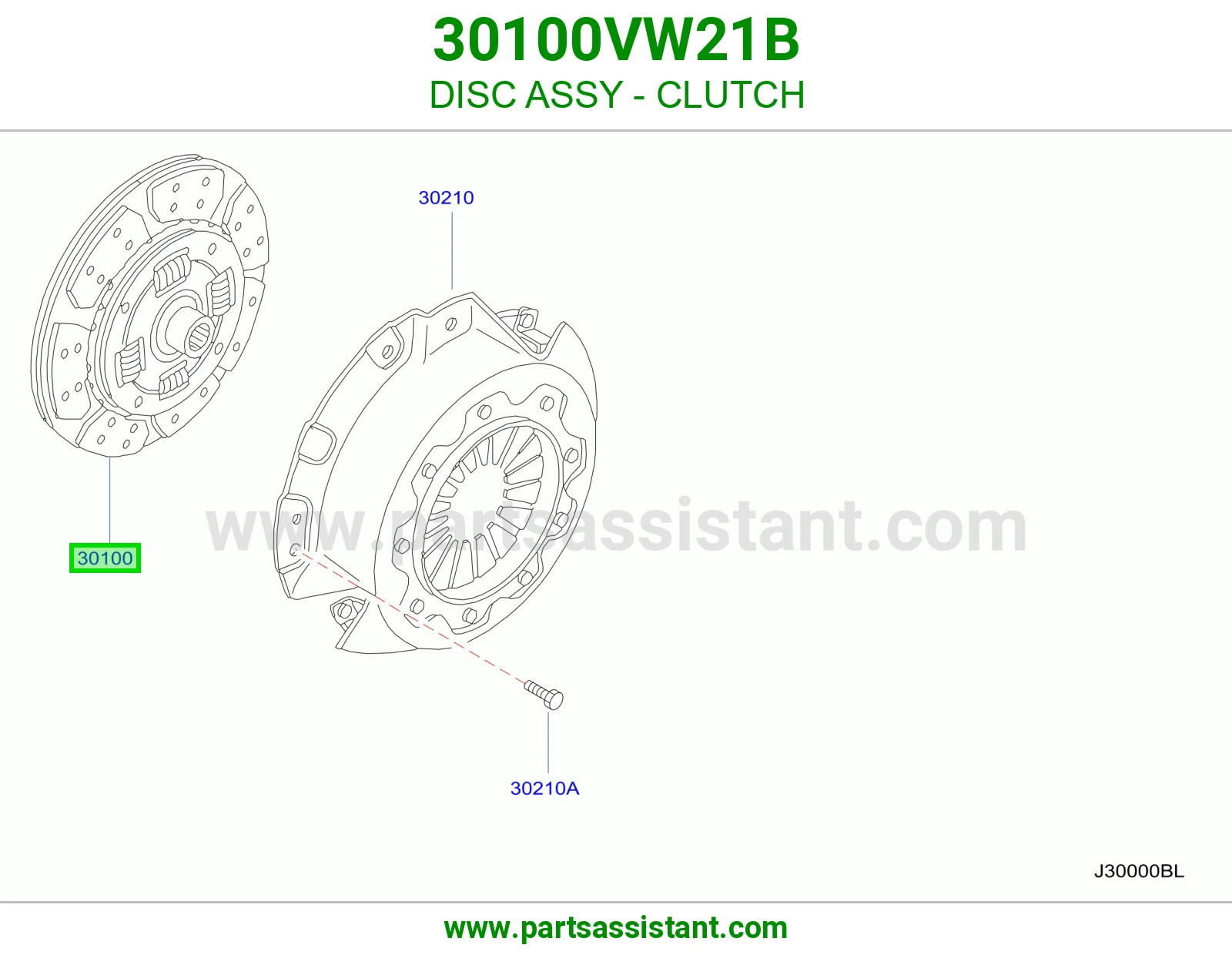 DISC ASSY - CLUTCH 30100VW21B