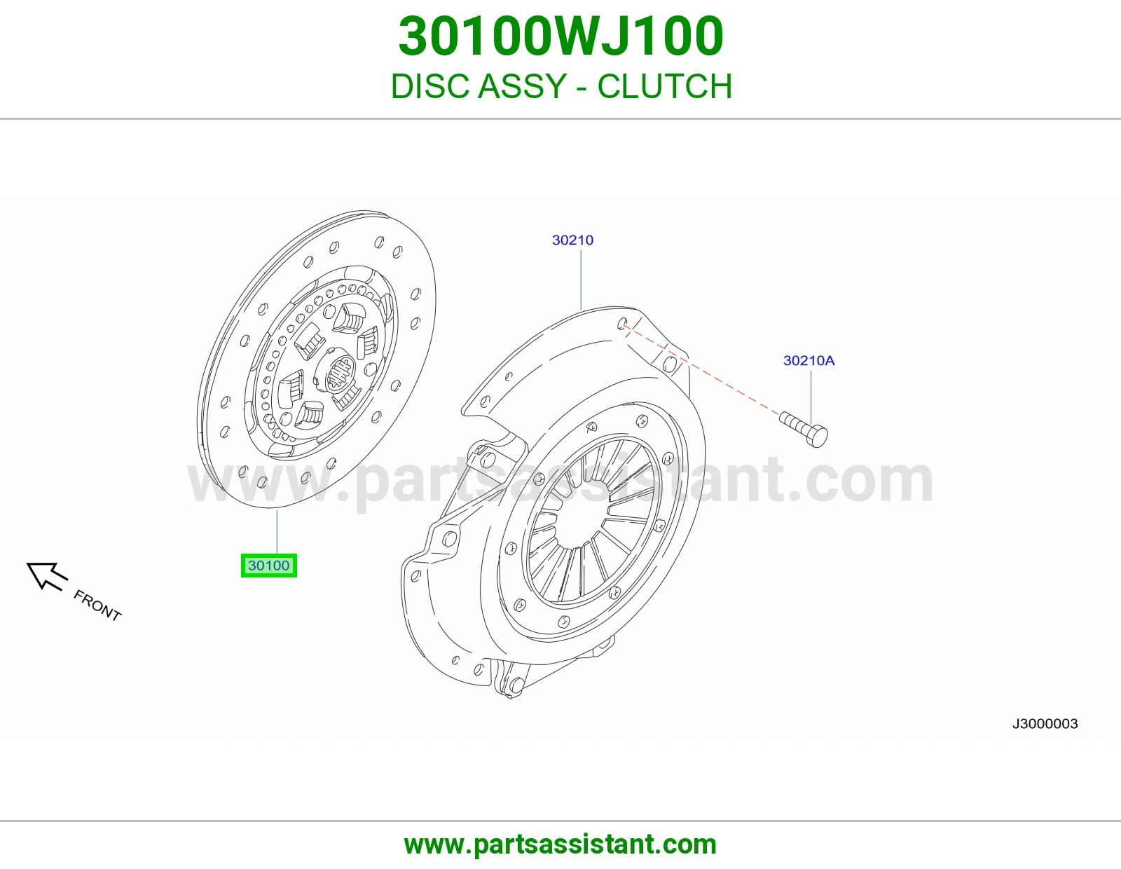 DISC ASSY - CLUTCH 30100WJ100