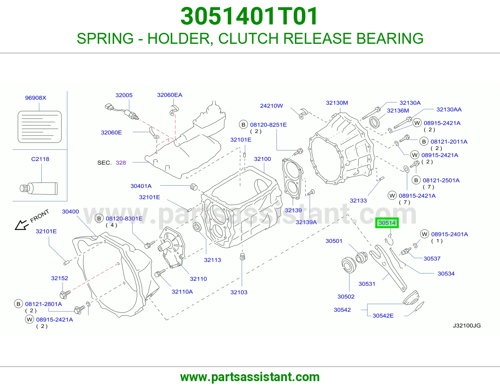 SPRING - HOLDER, CLUTCH RELEASE BEARING 3051401T01