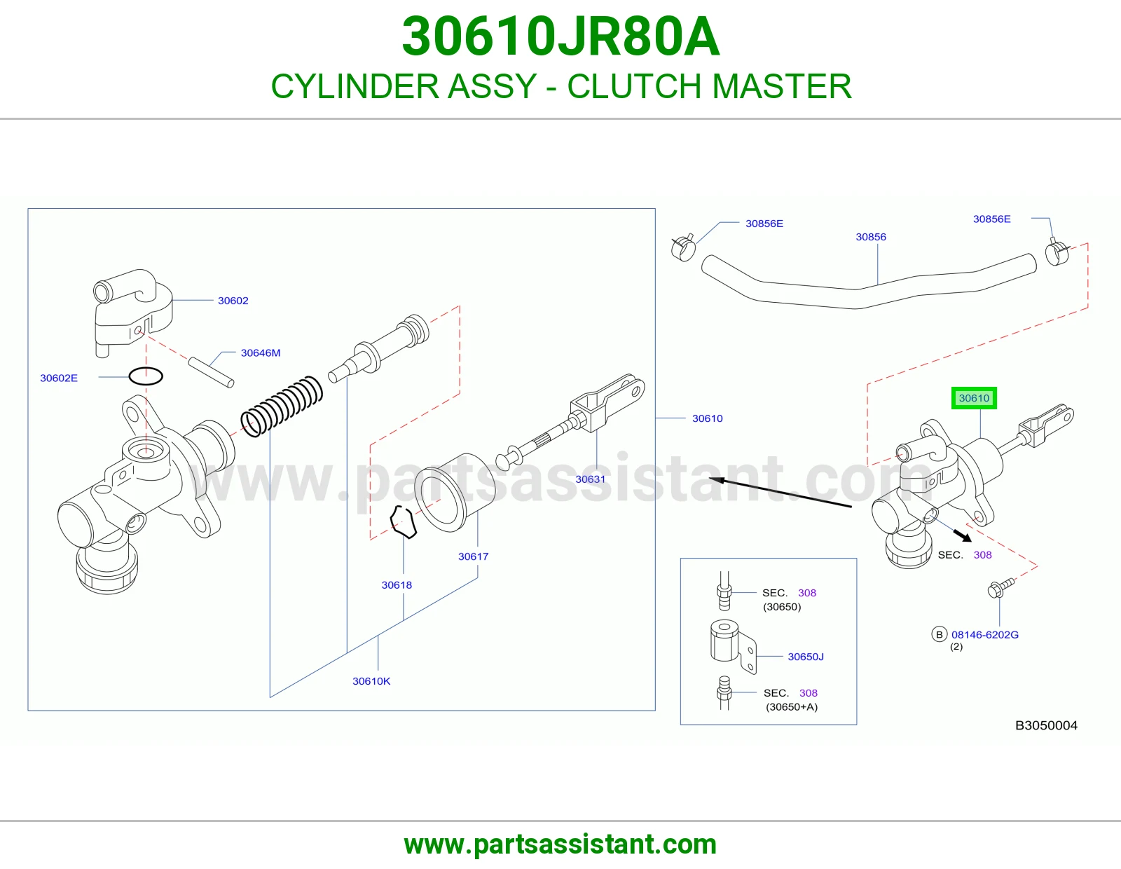علبه كلتش فوق 30610JR80A