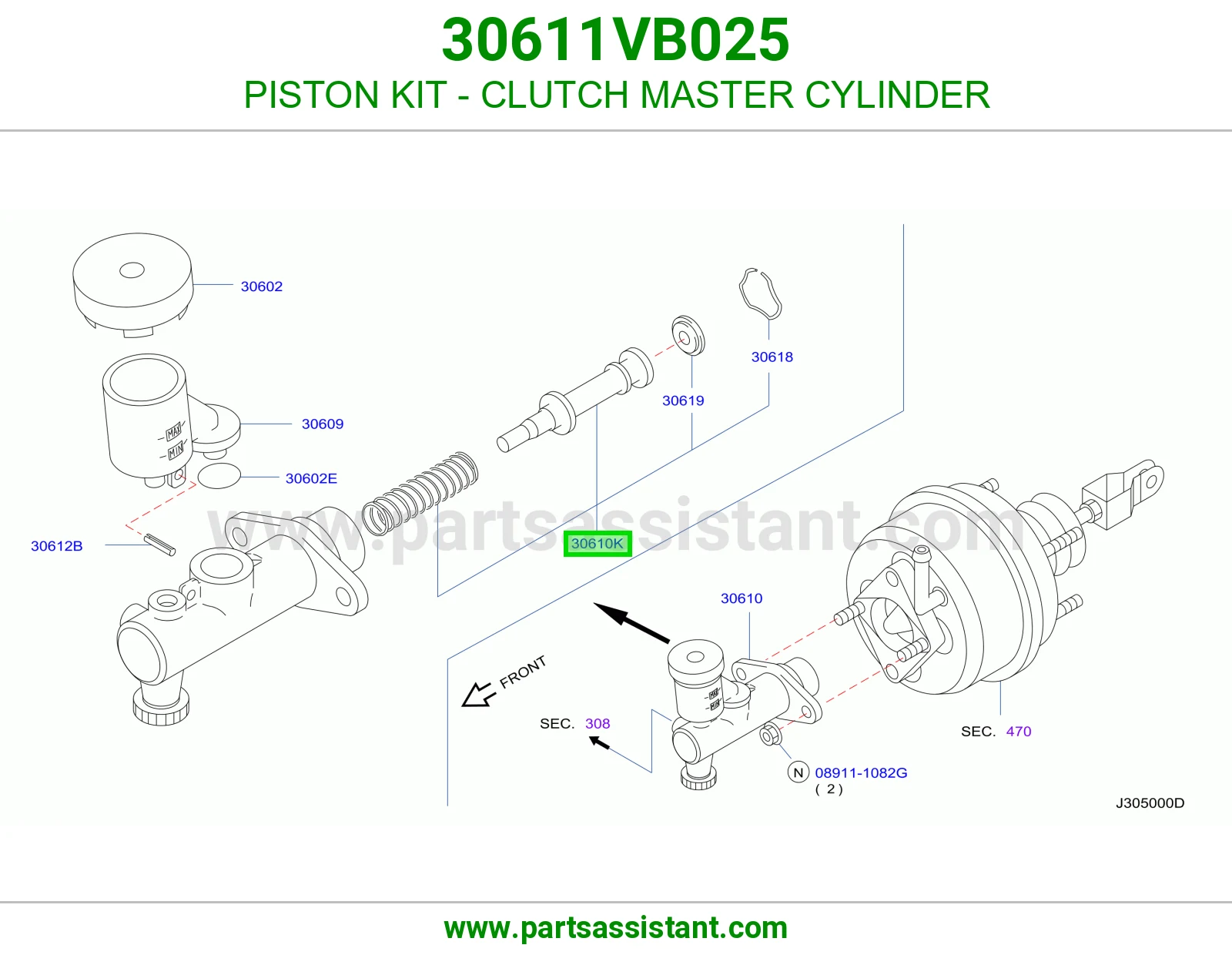 PISTON KIT - CLUTCH MASTER CYLINDER 30611VB025