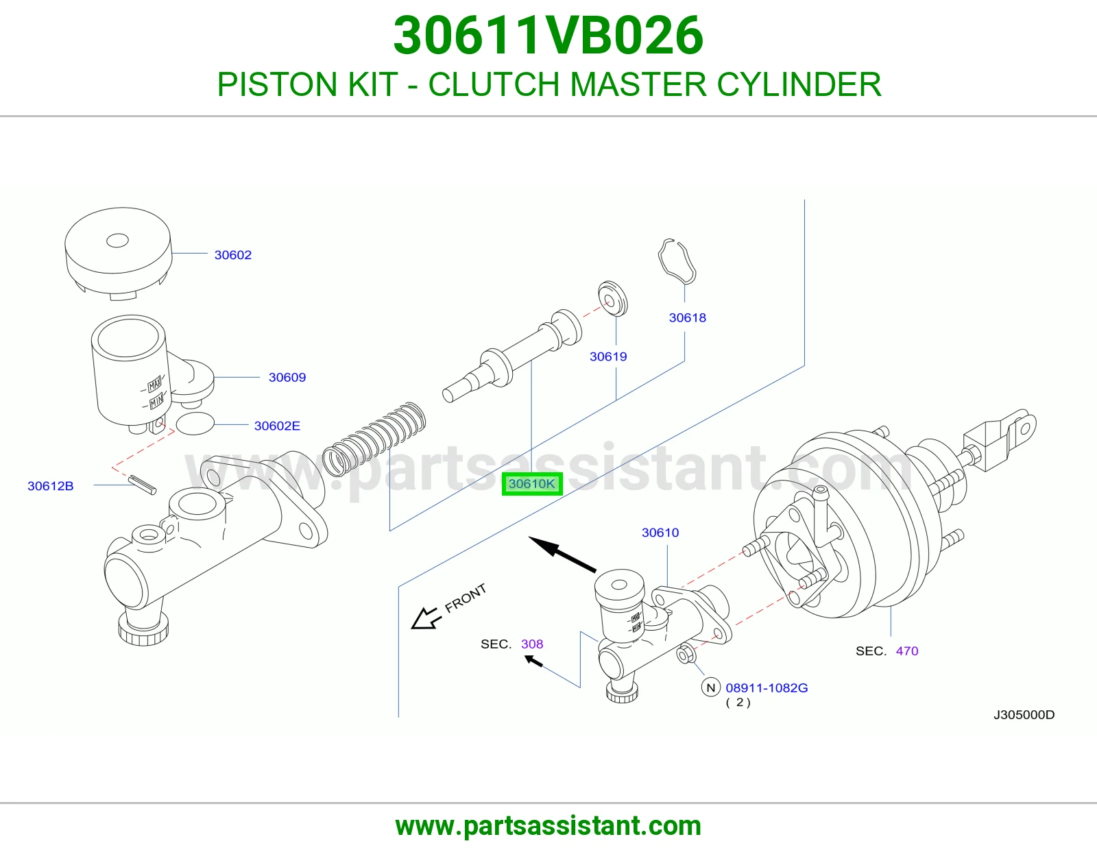 PISTON KIT - CLUTCH MASTER CYLINDER 30611VB026
