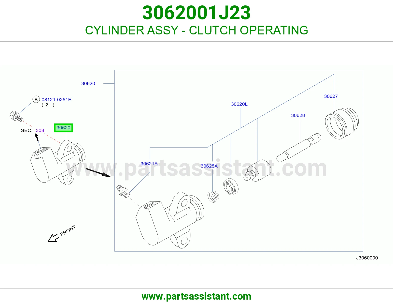 CYLINDER ASSY - CLUTCH OPERATING 3062001J23