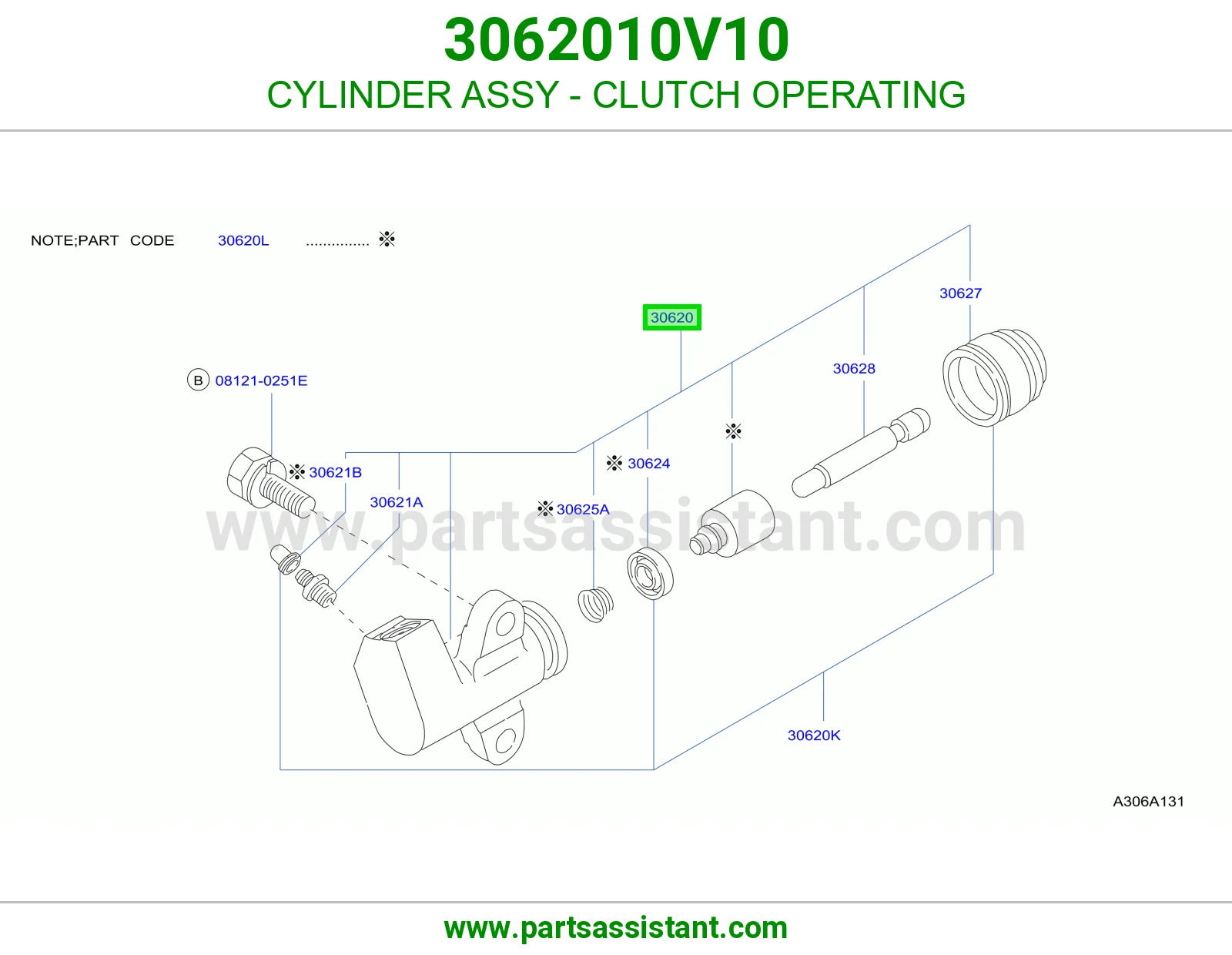 CYLINDER ASSY - CLUTCH OPERATING 3062010V10