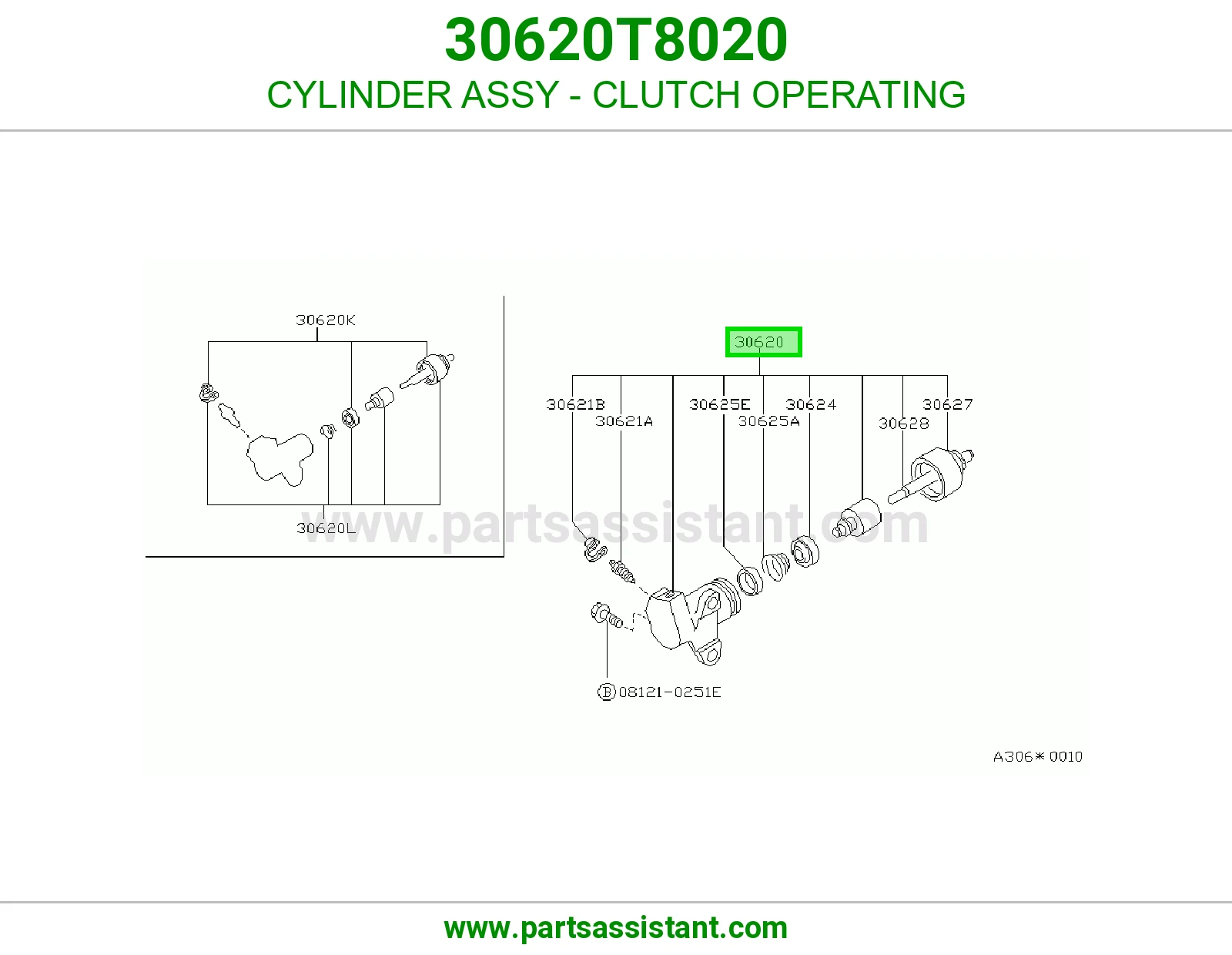 CYLINDER ASSY - CLUTCH OPERATING 30620T8020
