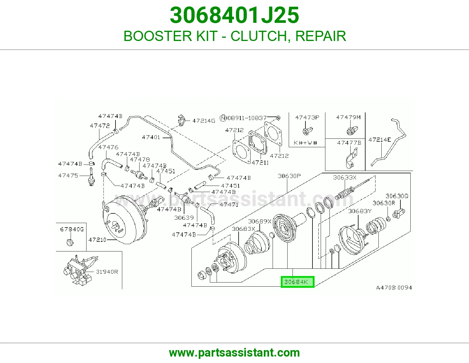 طقم بوستر كلتش إصلاح 3068401J25