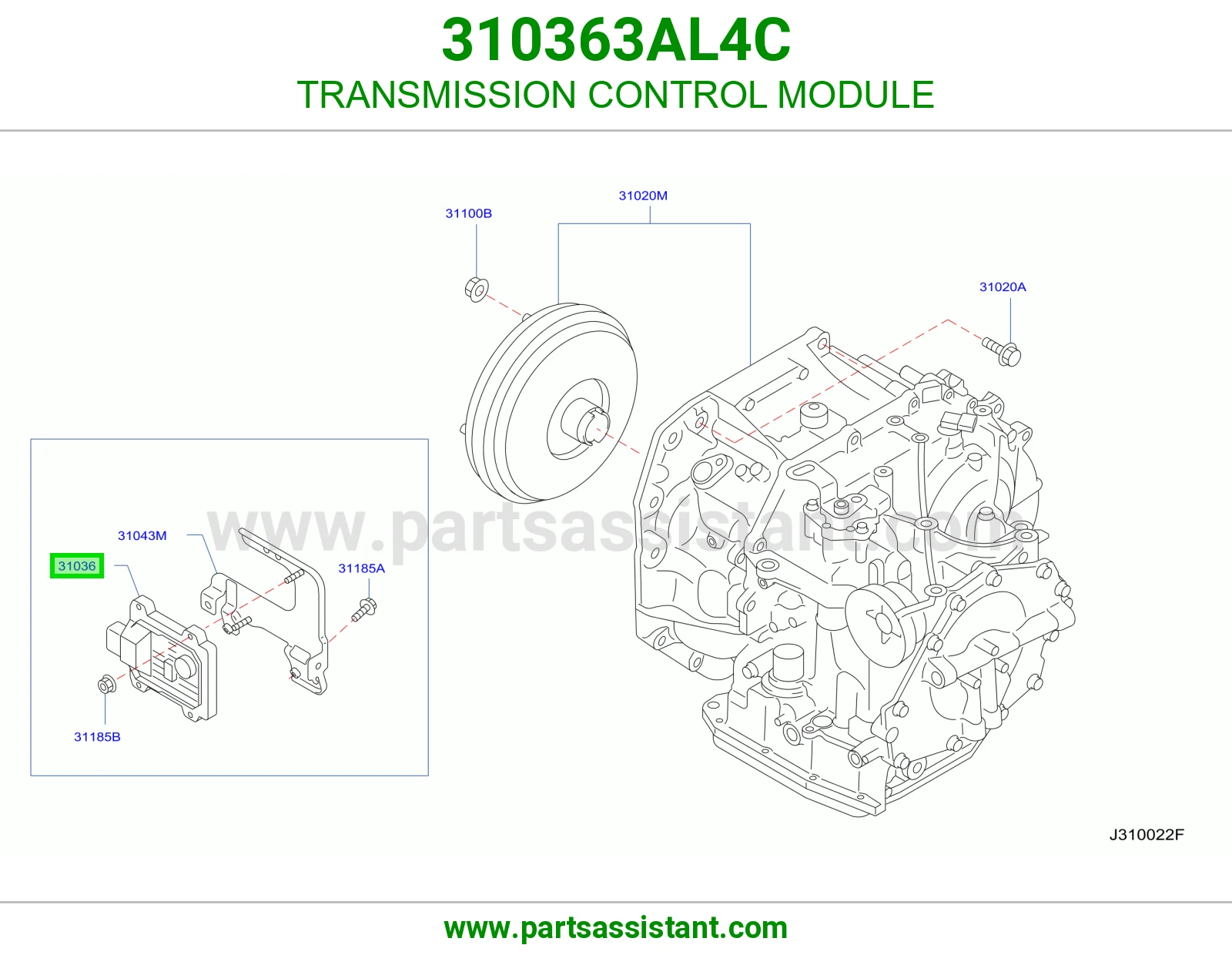 TRANSMISSION CONTROL MODULE 310363AL4C