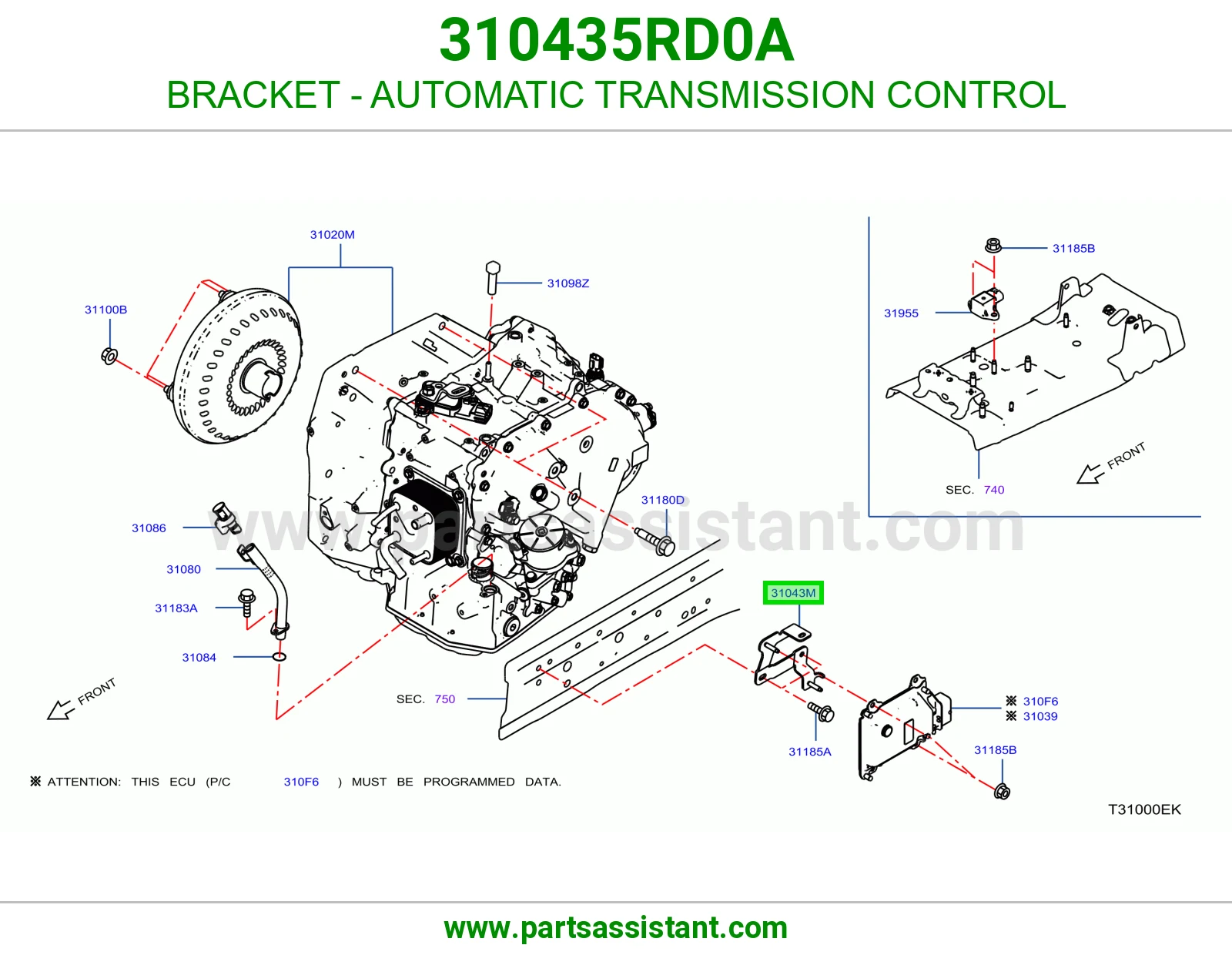 قاعدة تحكم قير أوتوماتيك 310435RD0A