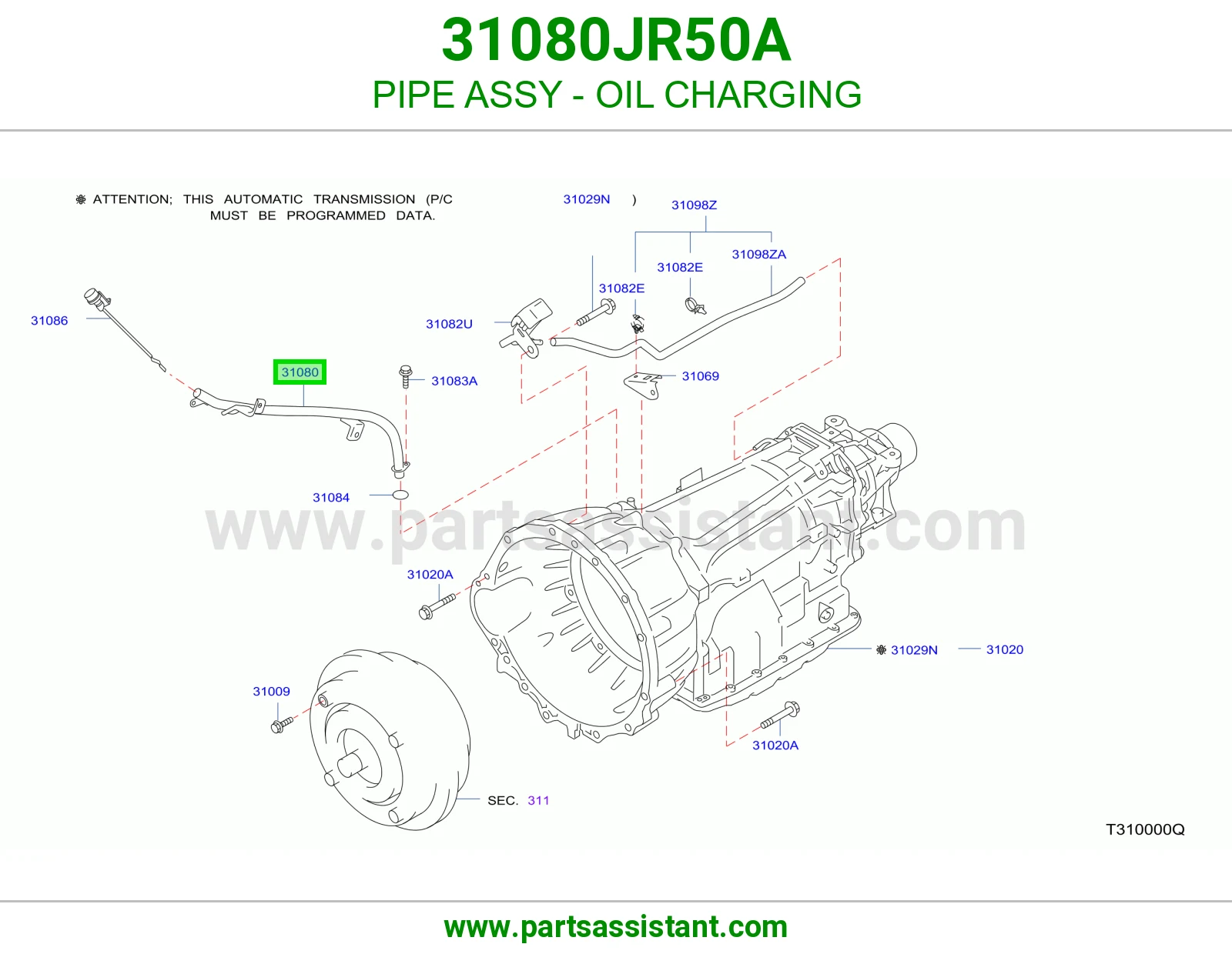 ماسوره عيار زيت قير 31080JR50A