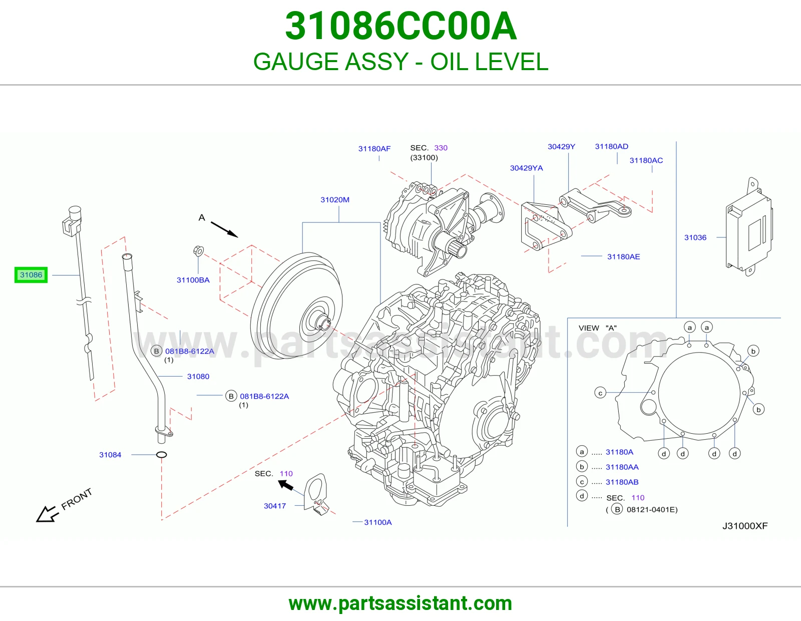 GAUGE ASSY - OIL LEVEL 31086CC00A