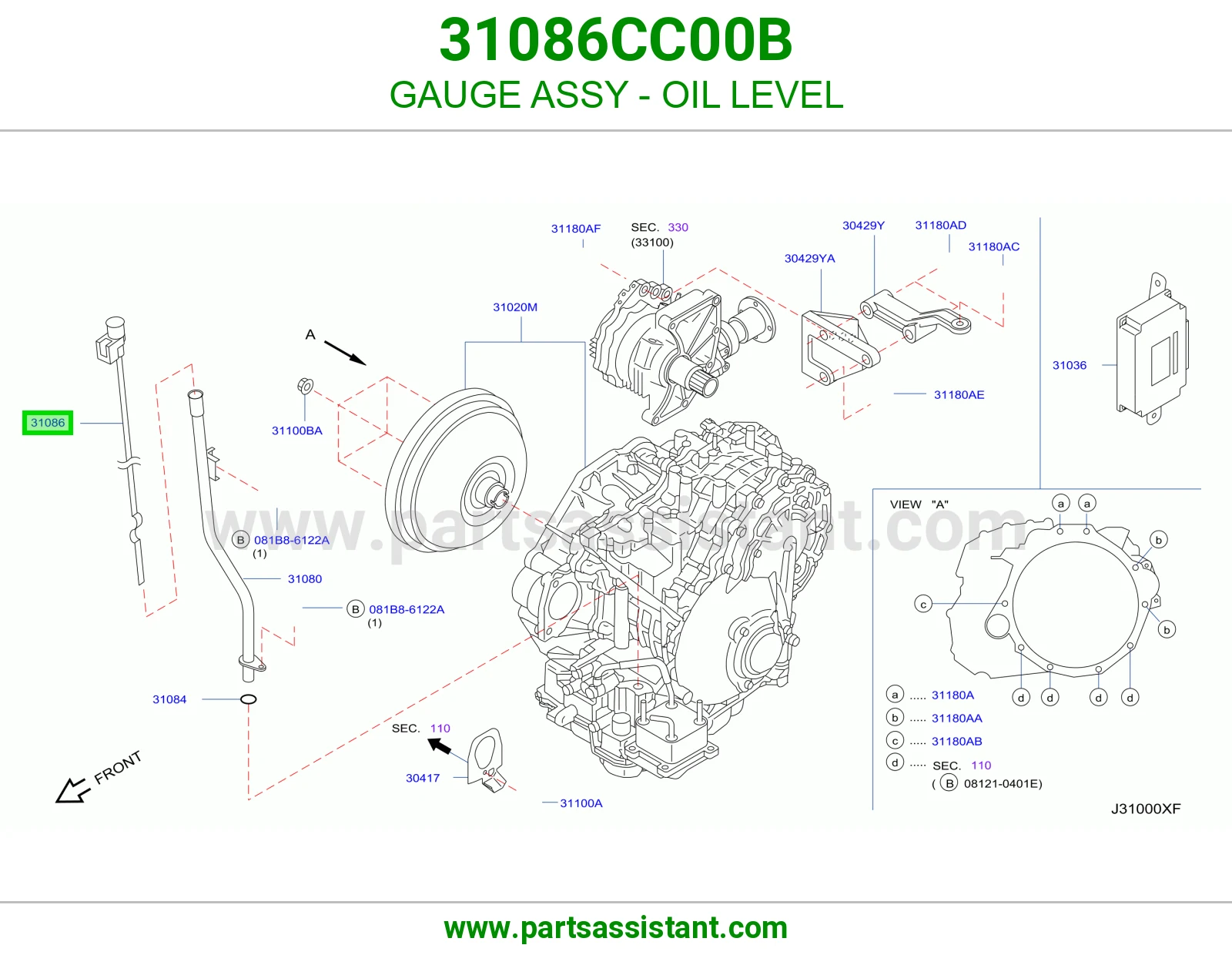 عيار زيت قير 31086CC00B