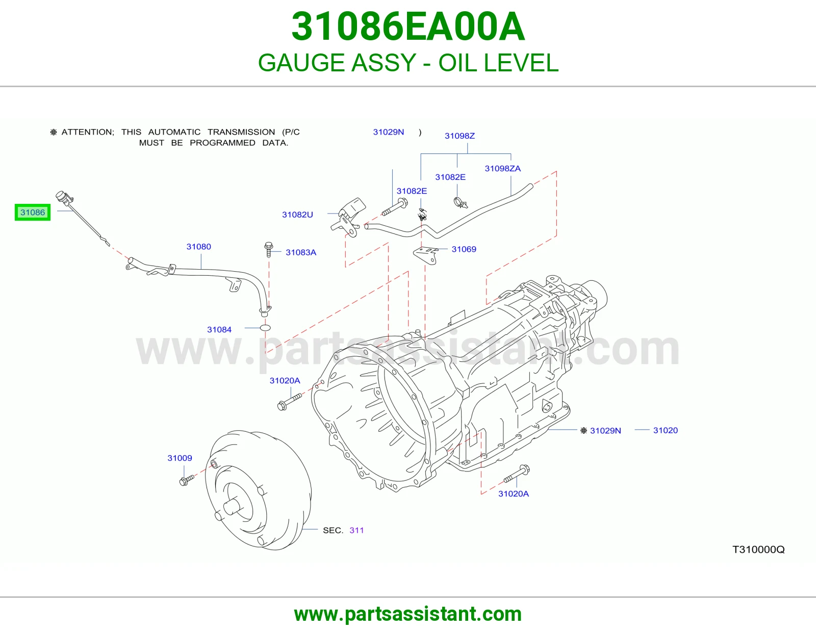 عيار زيت قير 31086EA00A