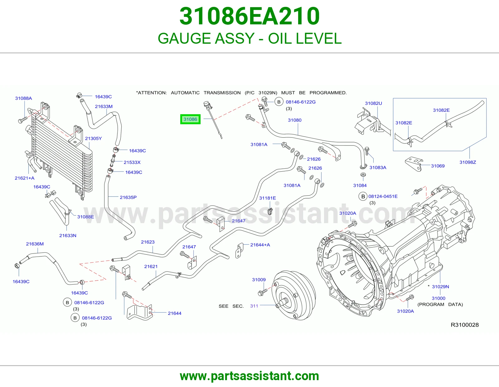 GAUGE ASSY - OIL LEVEL 31086EA210