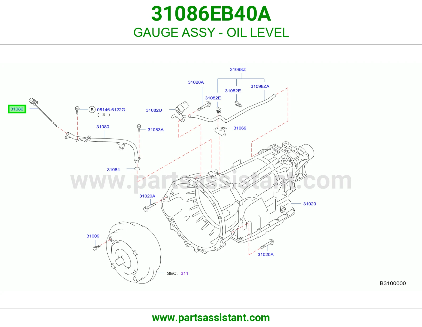 عيار زيت قير 31086EB40A