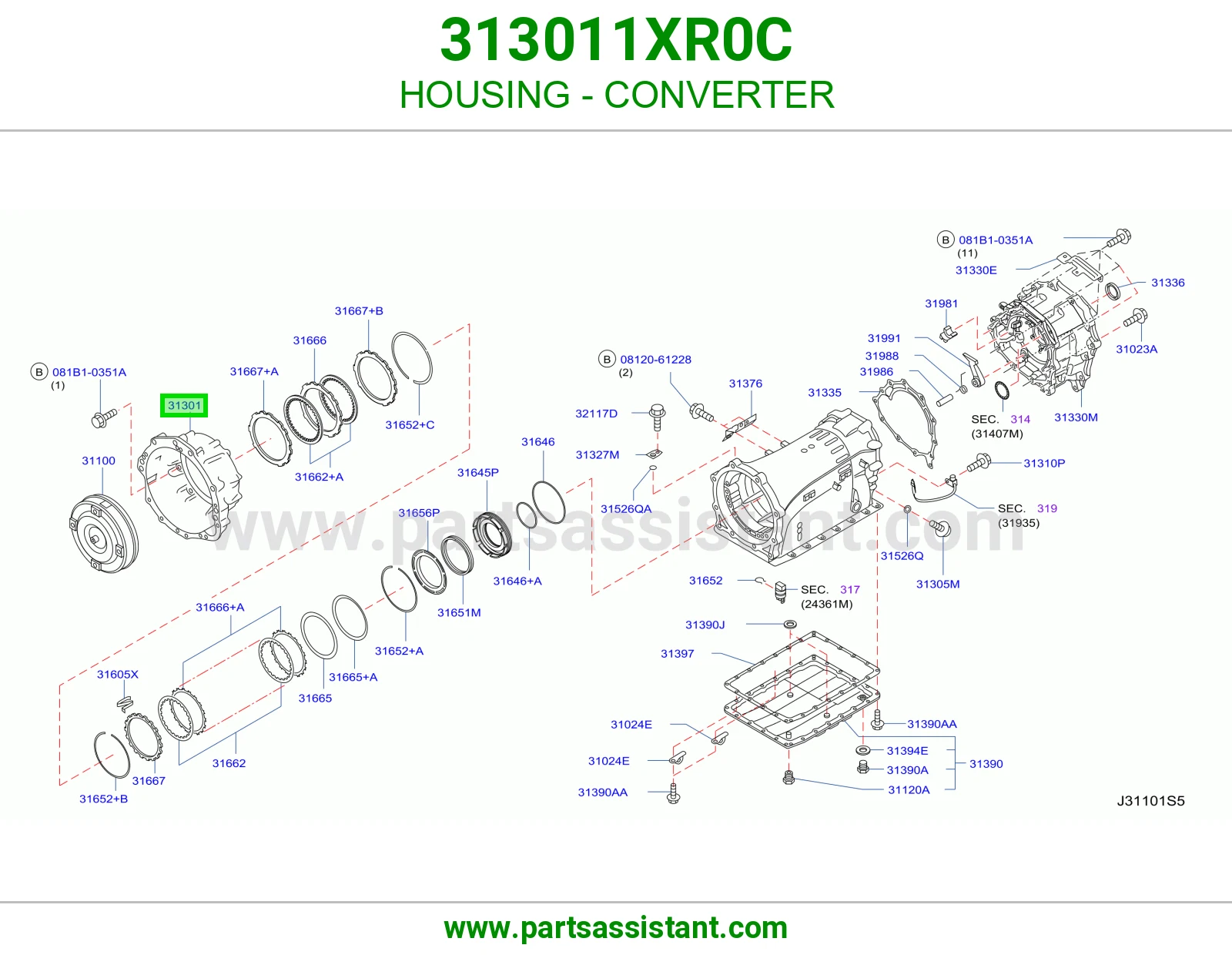 علبة محول 313011XR0C