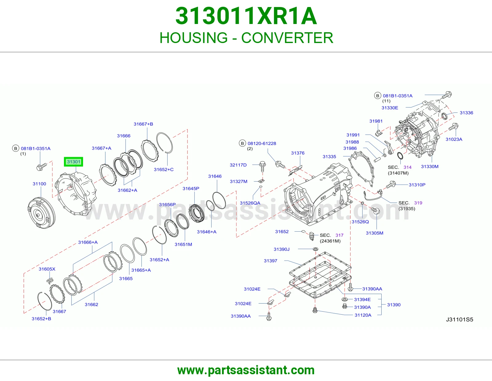 علبة محول 313011XR1A