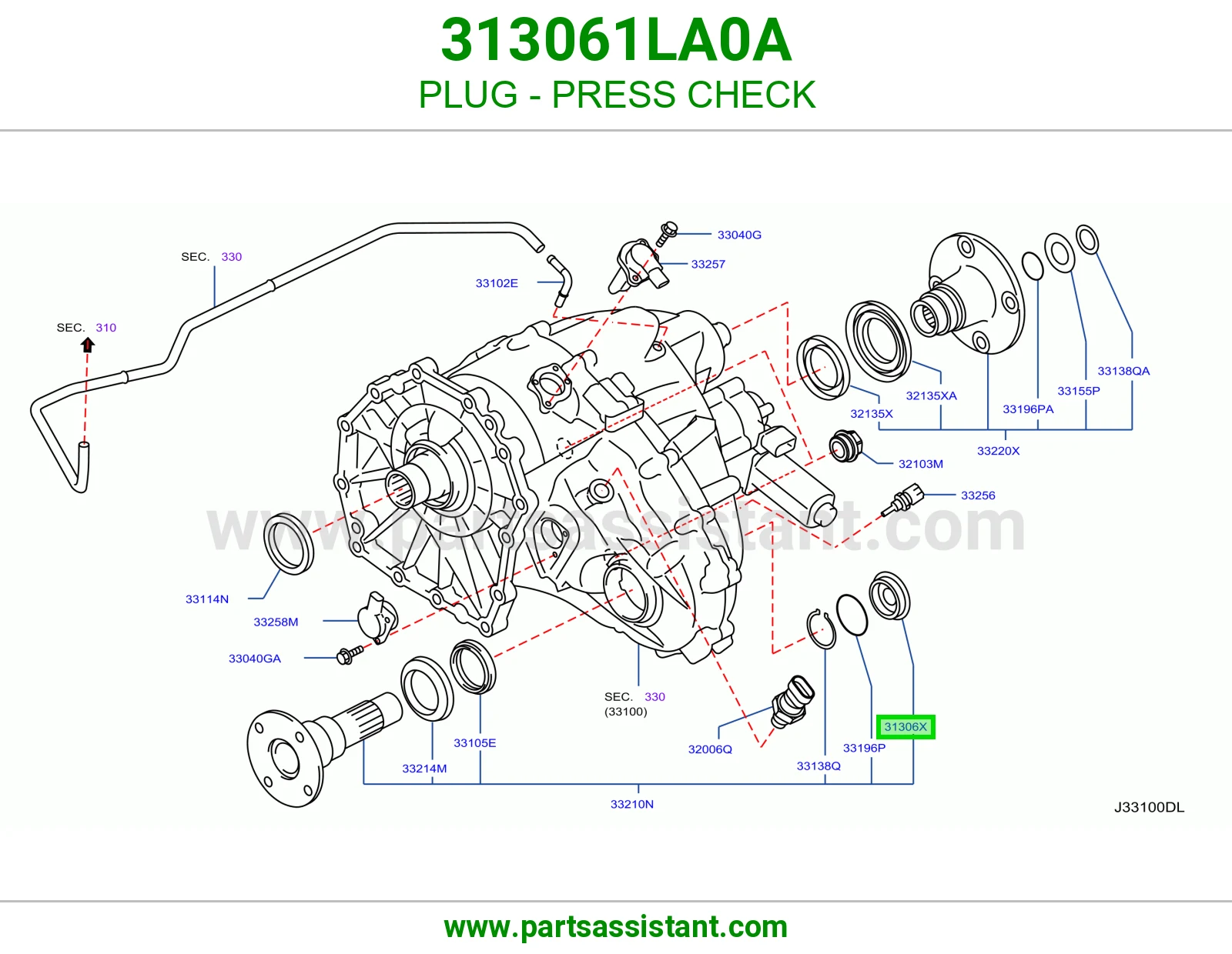 سدادة فحص ضغط 313061LA0A