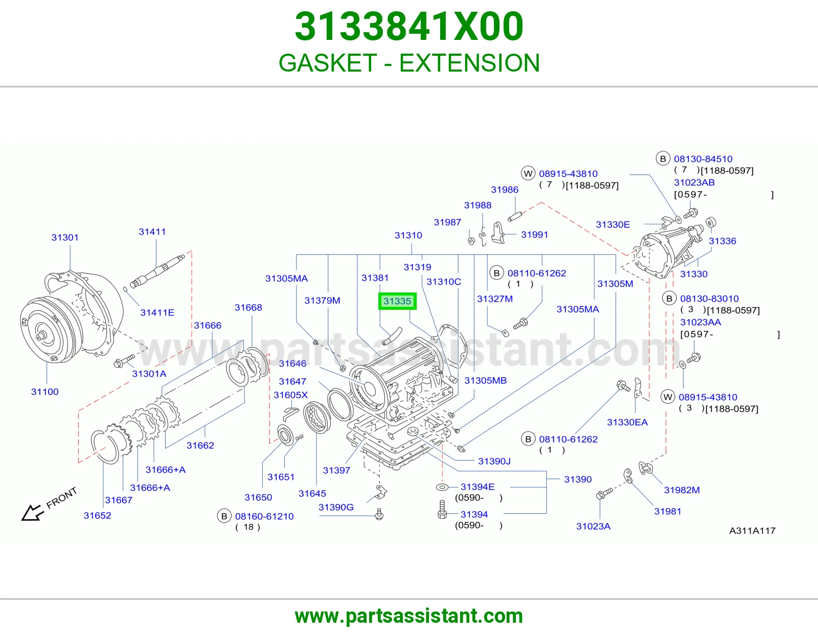 GASKET - EXTENSION 3133841X00