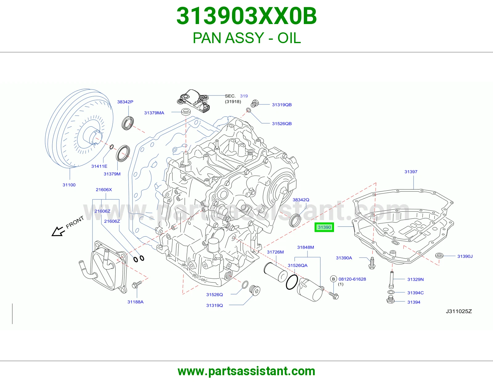 PAN ASSY - OIL 313903XX0B