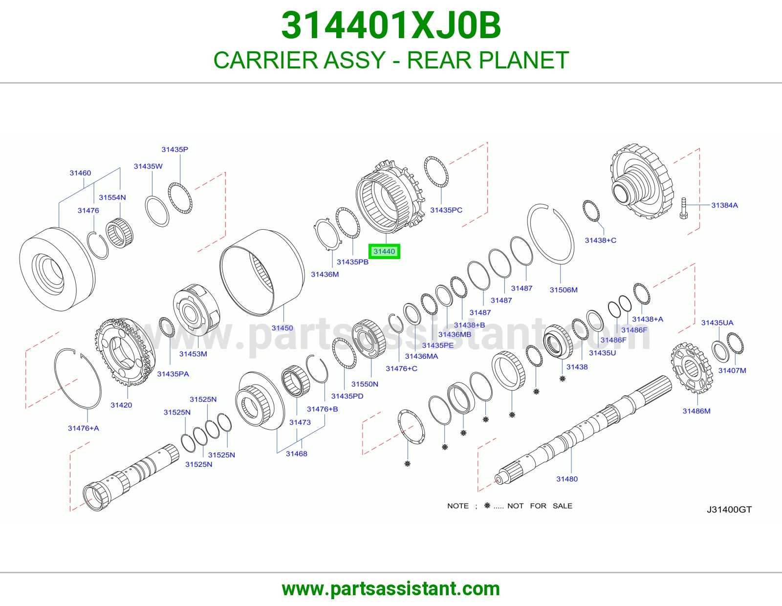 حامل ترس كوكبي خلفي كامل 314401XJ0B