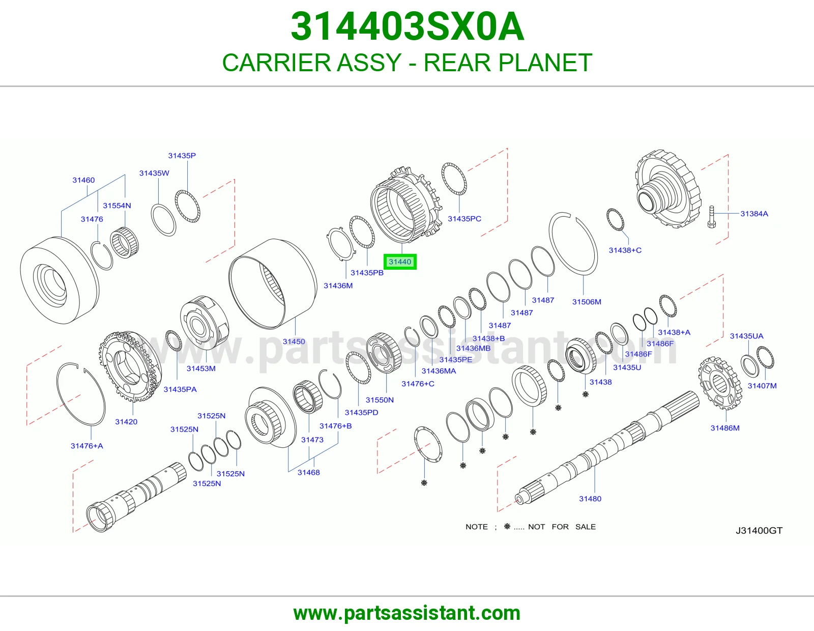 حامل ترس كوكبي خلفي كامل 314403SX0A