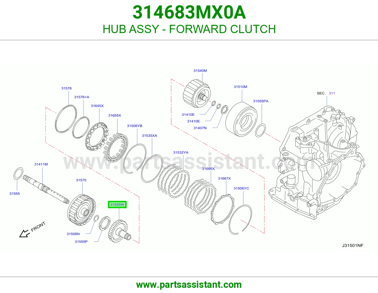 صرة كلتش فوروارد كاملة 314683MX0A