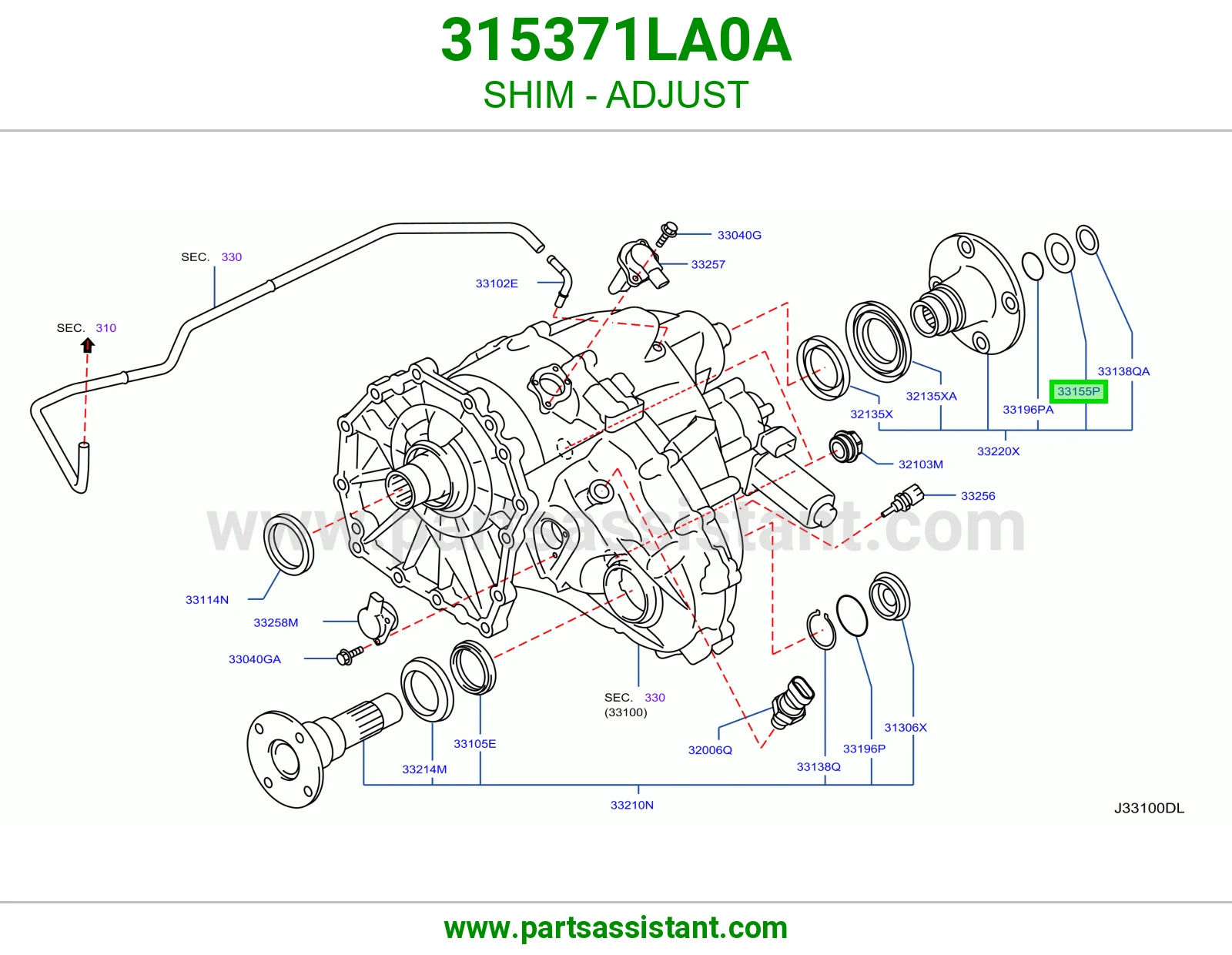 شريحة ضبط 315371LA0A